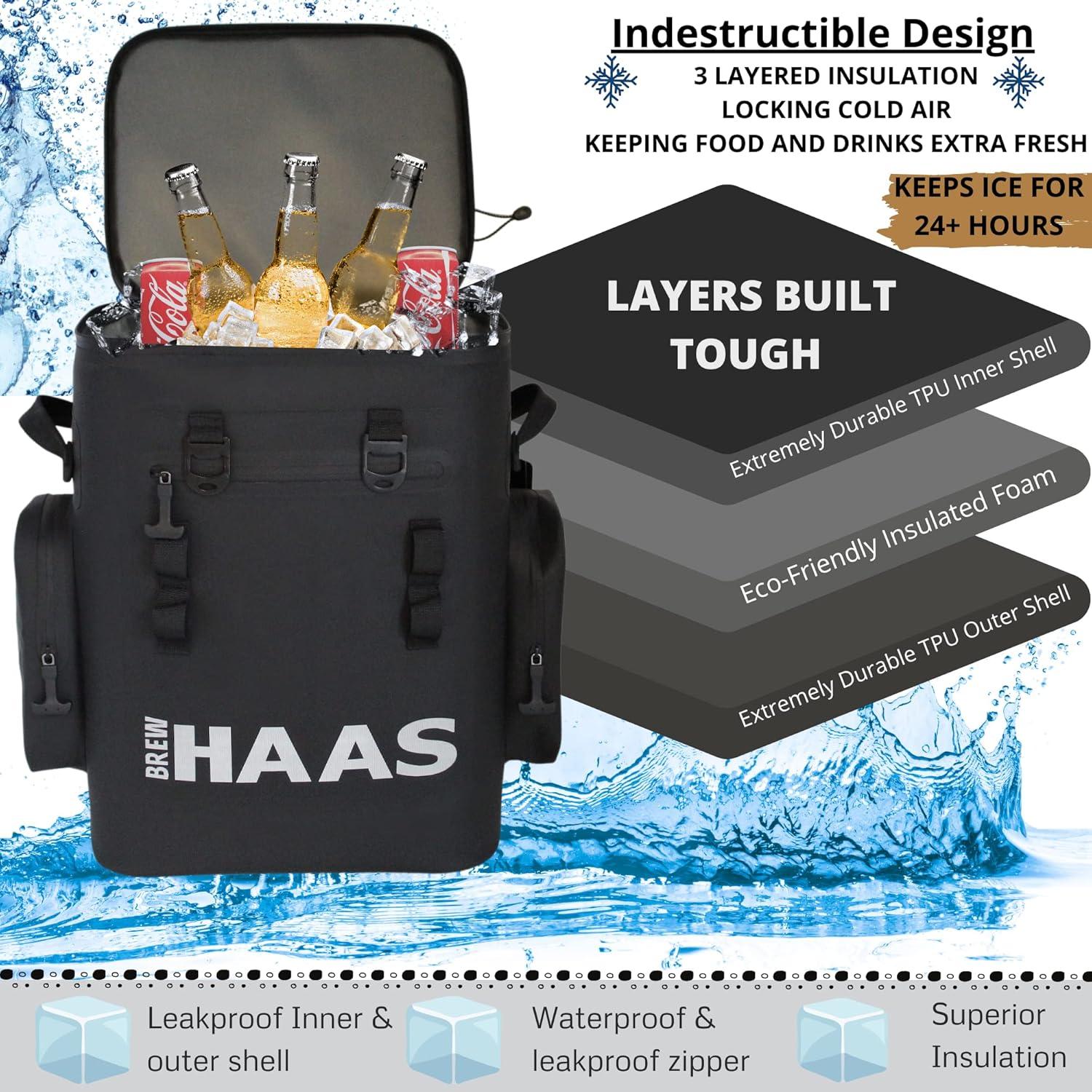 Mochila Enfriadora Aislada BREW HAAS para 36 Latas - Impermeable