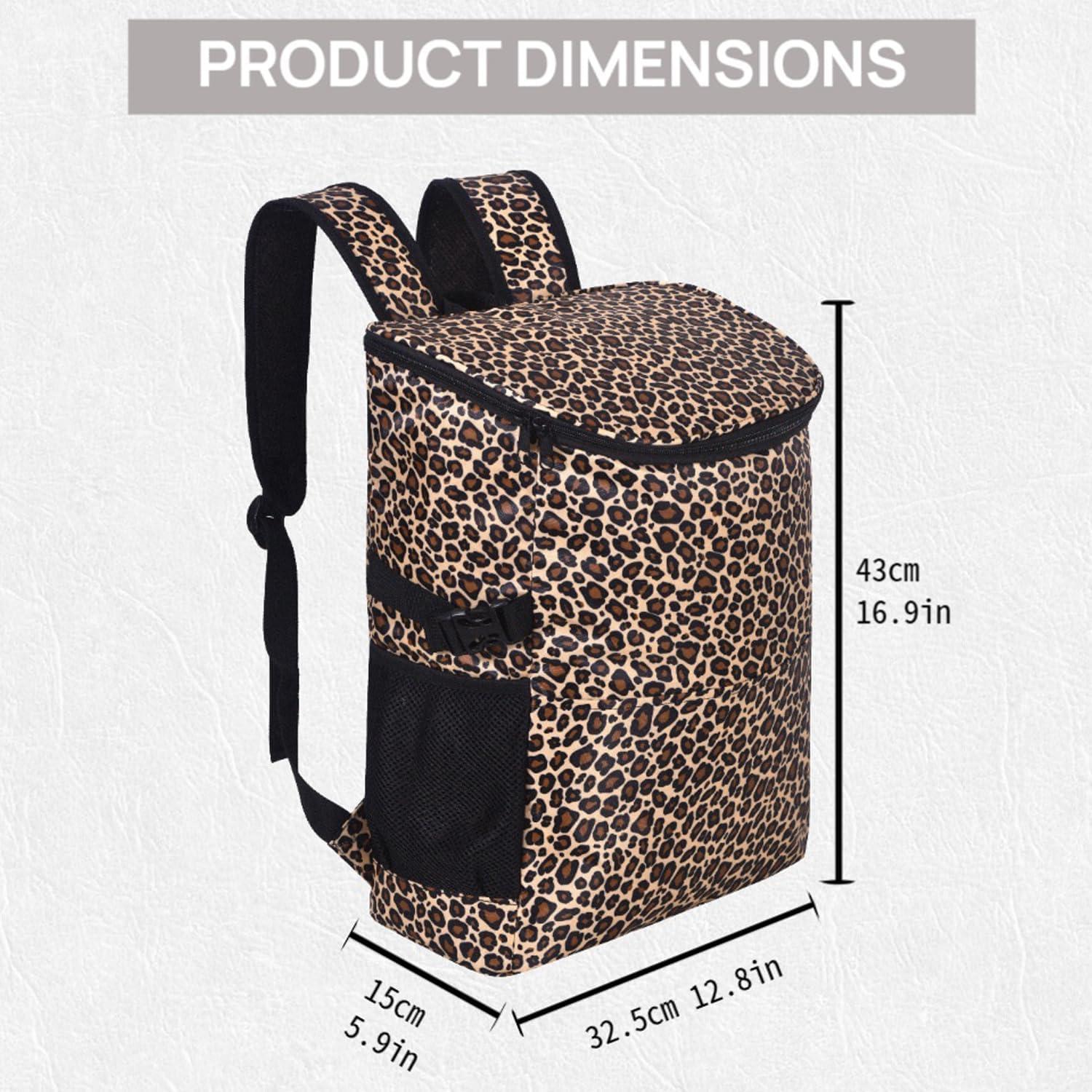 Mochila Cooler Aislada XINFULLWOL 21L Impermeable Leopardo