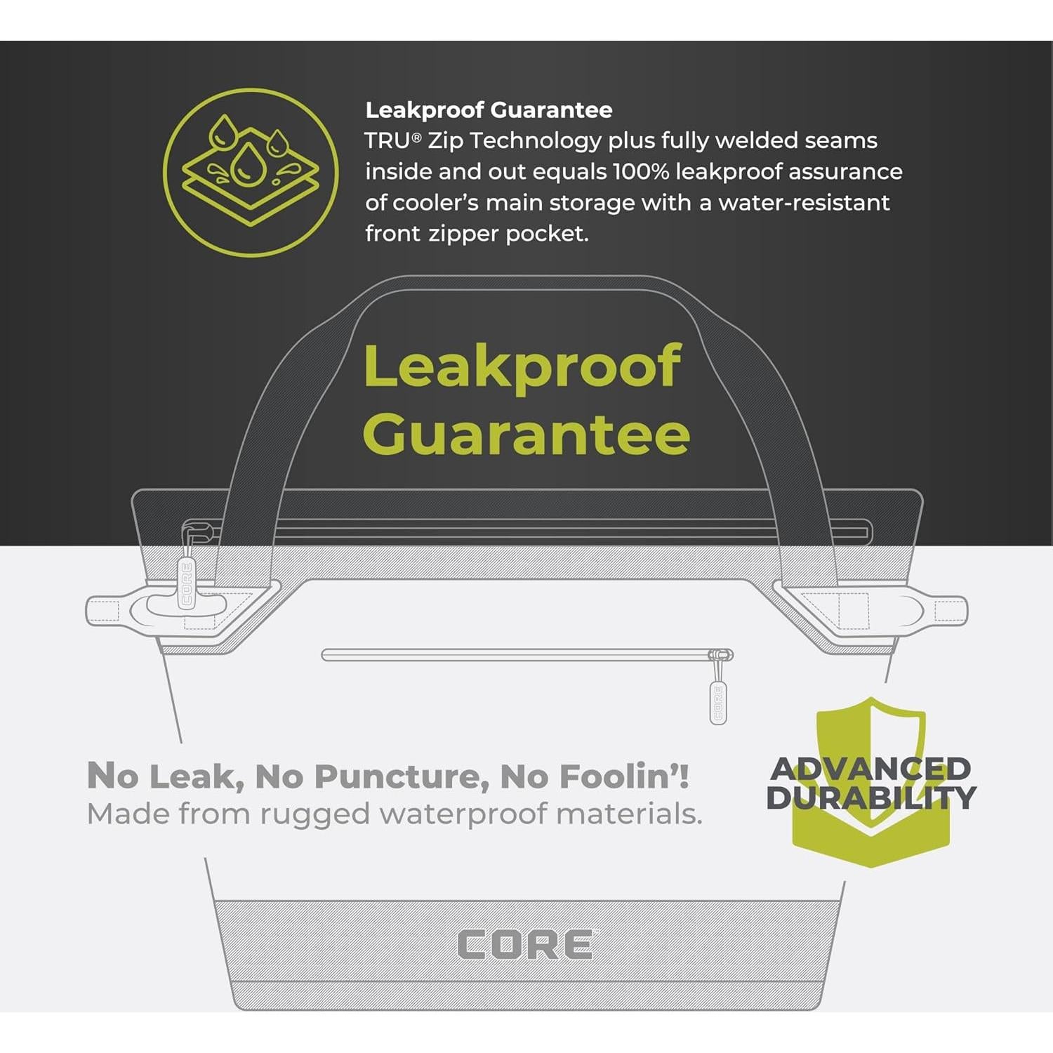 Enfriador Aislado CORE 18L a Prueba de Fugas para Camping