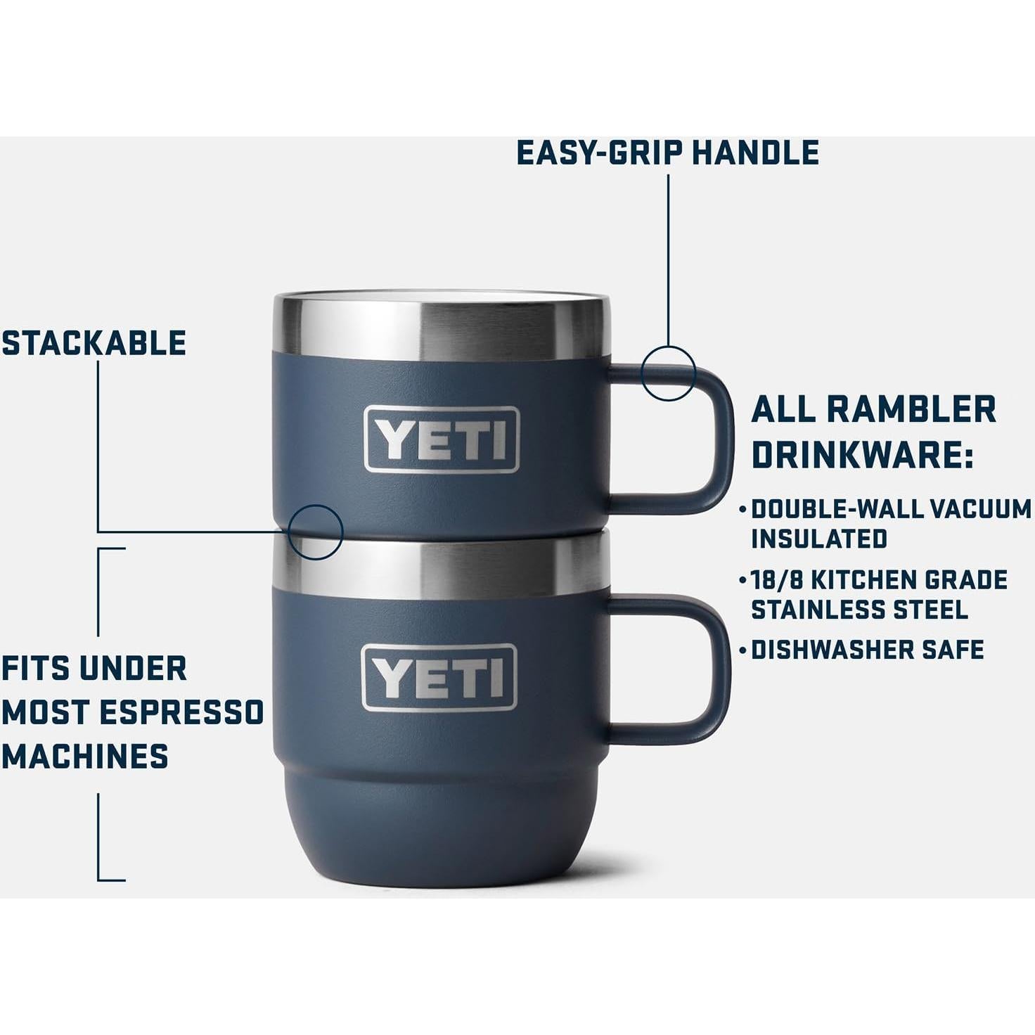Taza Apilable YETI 6 oz Acero Inoxidable Aislada al Vacío - 2 Piezas