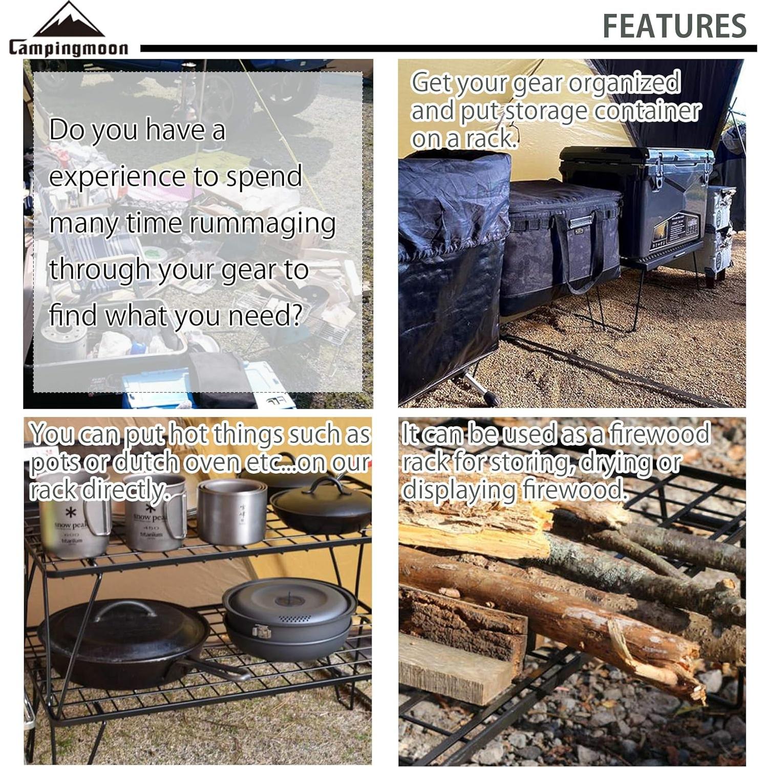 Estante Plegable Multifuncional Camping Moon T-230 60x35x45cm