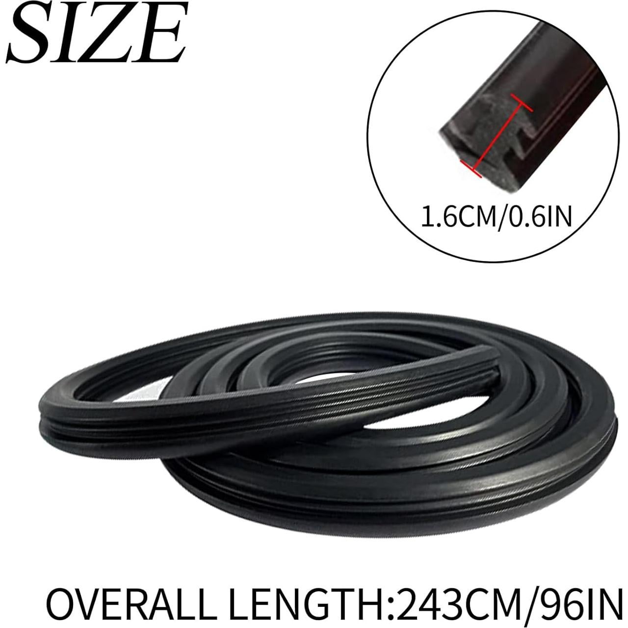 Junta de tapa de enfriador de silicona SnowTing 2.44m negra