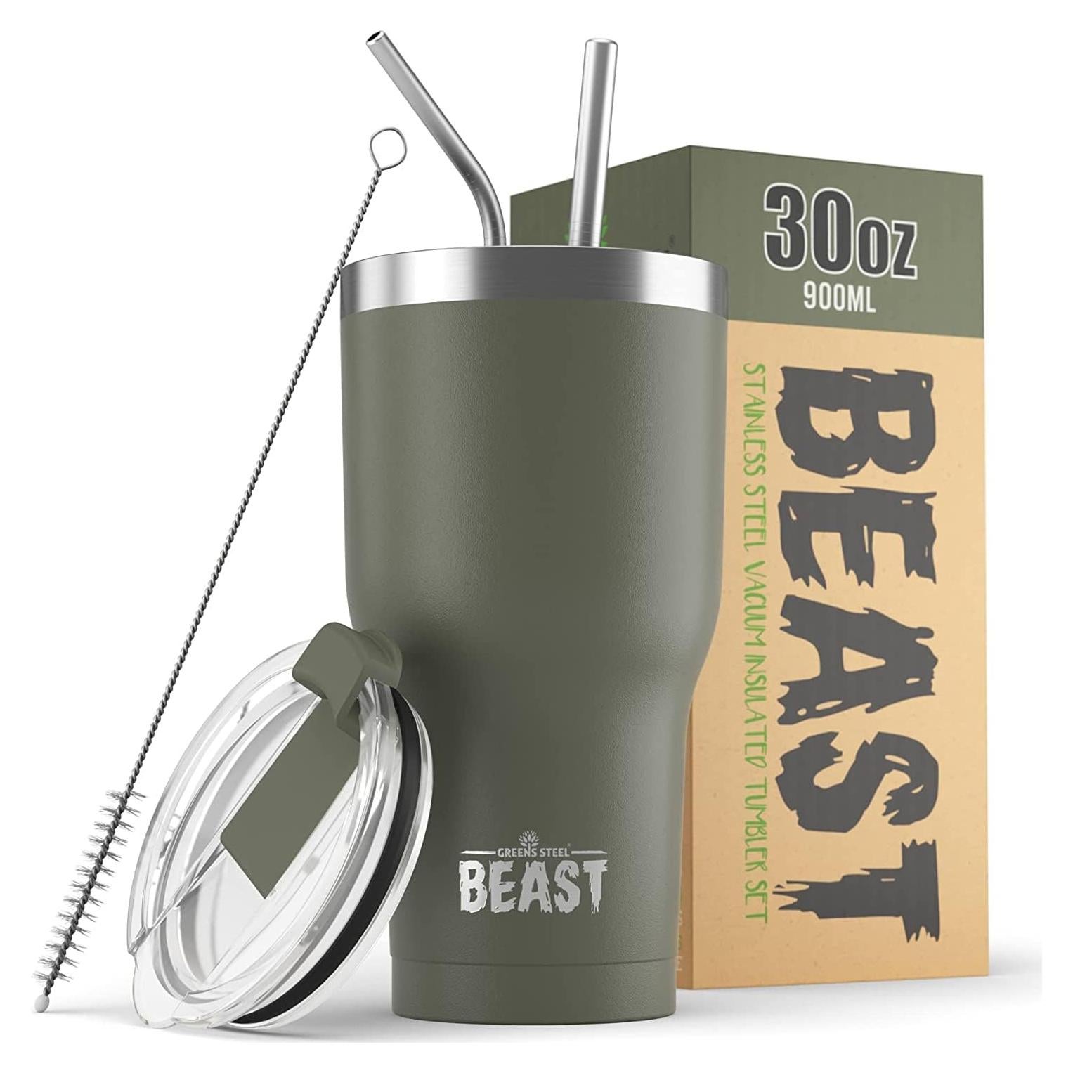 Taza Aislada 30 oz Greens Steel Acero Inoxidable Verde Militar