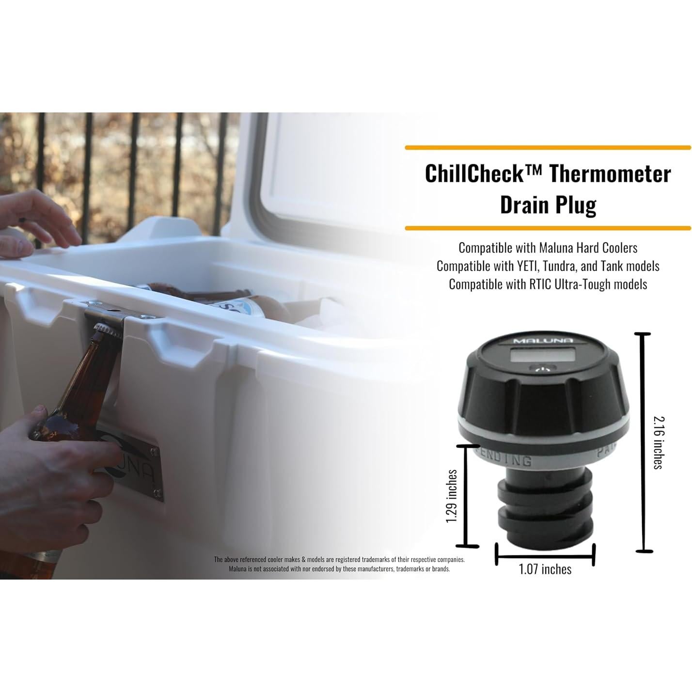 Tapón de Drenaje con Termómetro ChillCheck Maluna - Batería Recargable