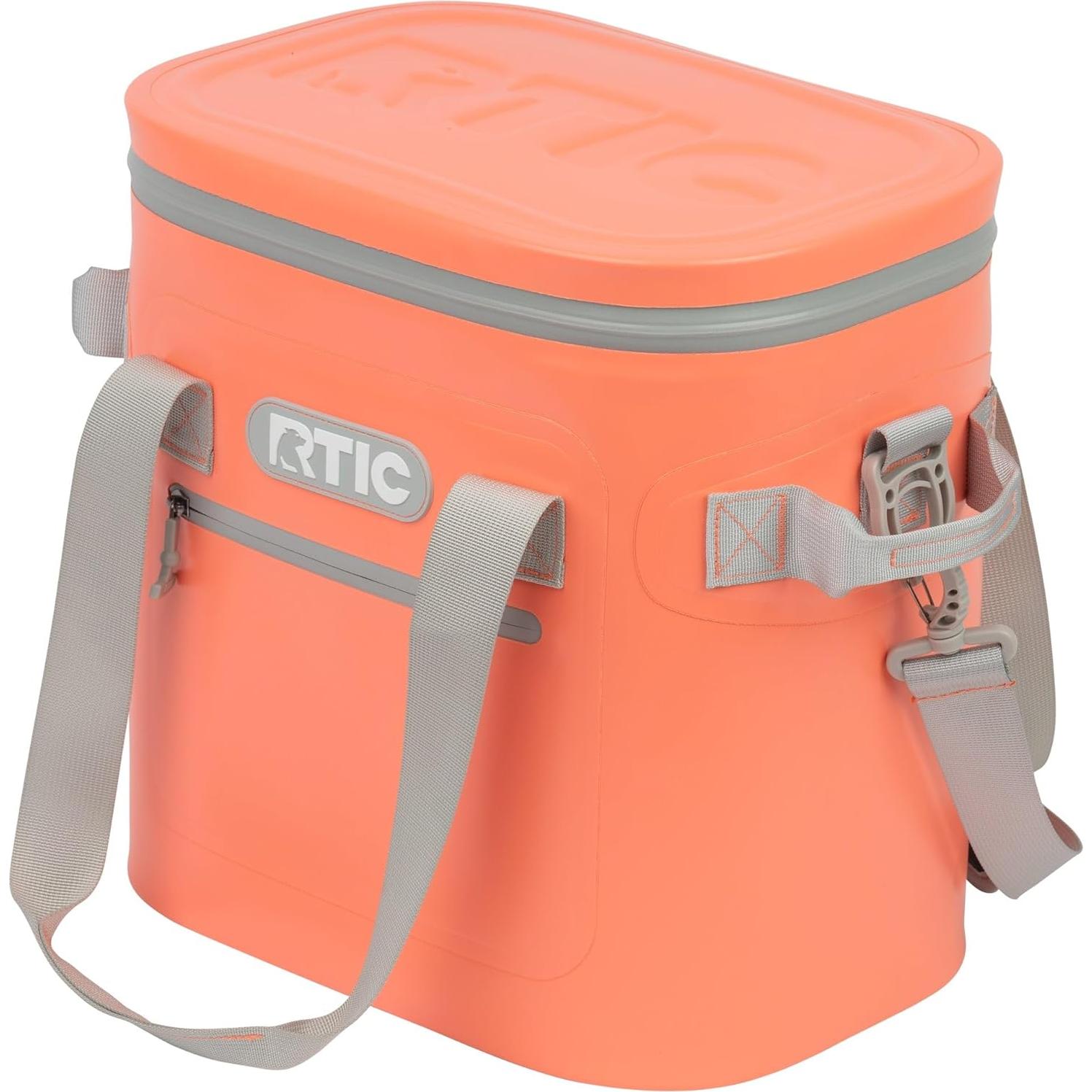 Cooler Suave Aislado RTIC 20 Latas Coral, Ligero y a Prueba de Fugas