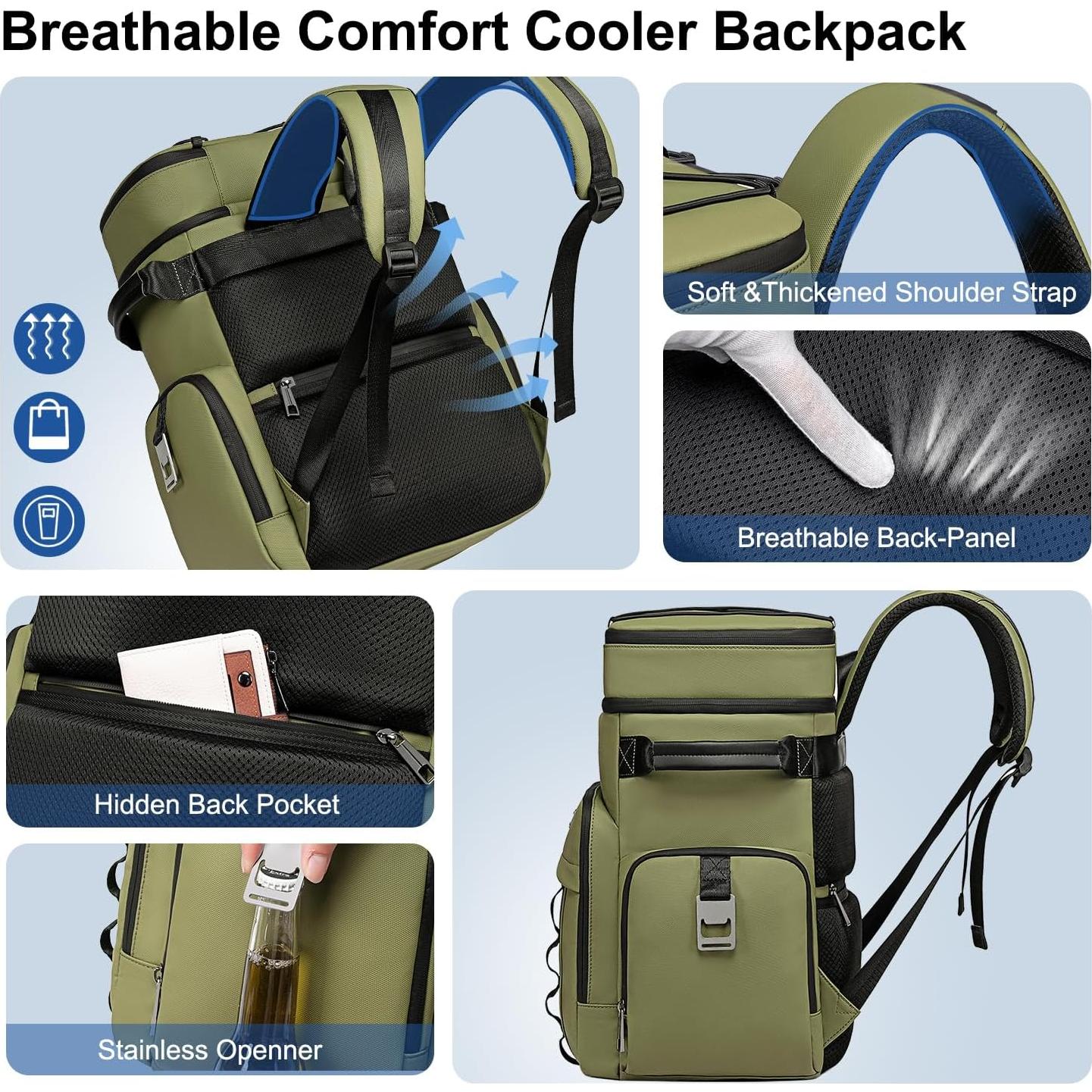 Mochila Enfriadora Aislada Weitars 31L Impermeable Doble Nivel