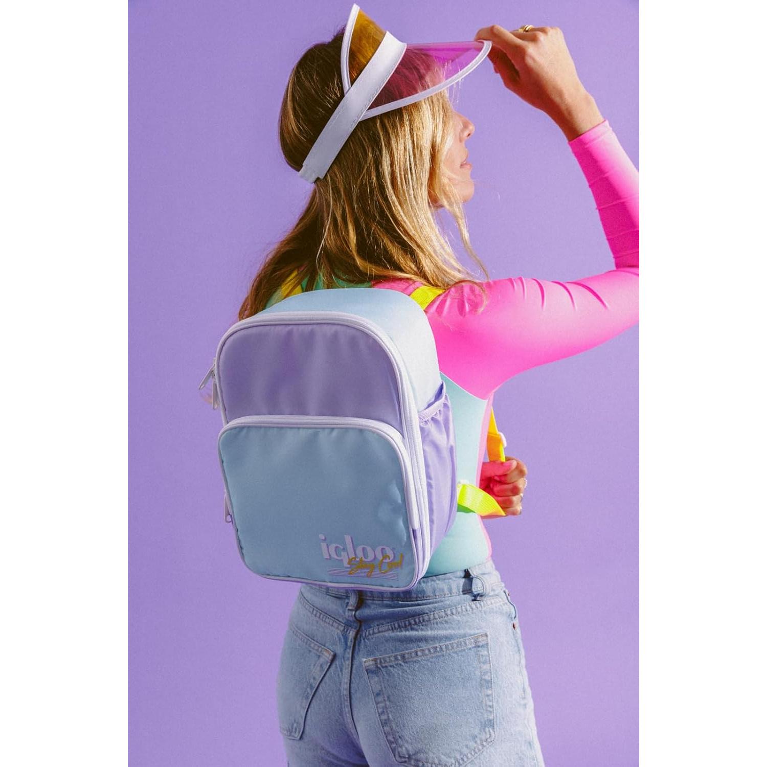 Mochila Enfriadora Retro Igloo Brisa Lila 33.7x25.4cm