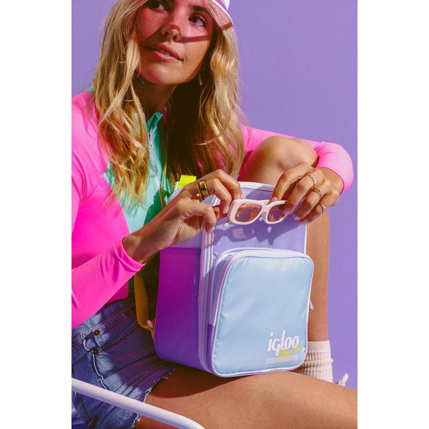 Mochila Enfriadora Retro Igloo Brisa Lila 33.7x25.4cm