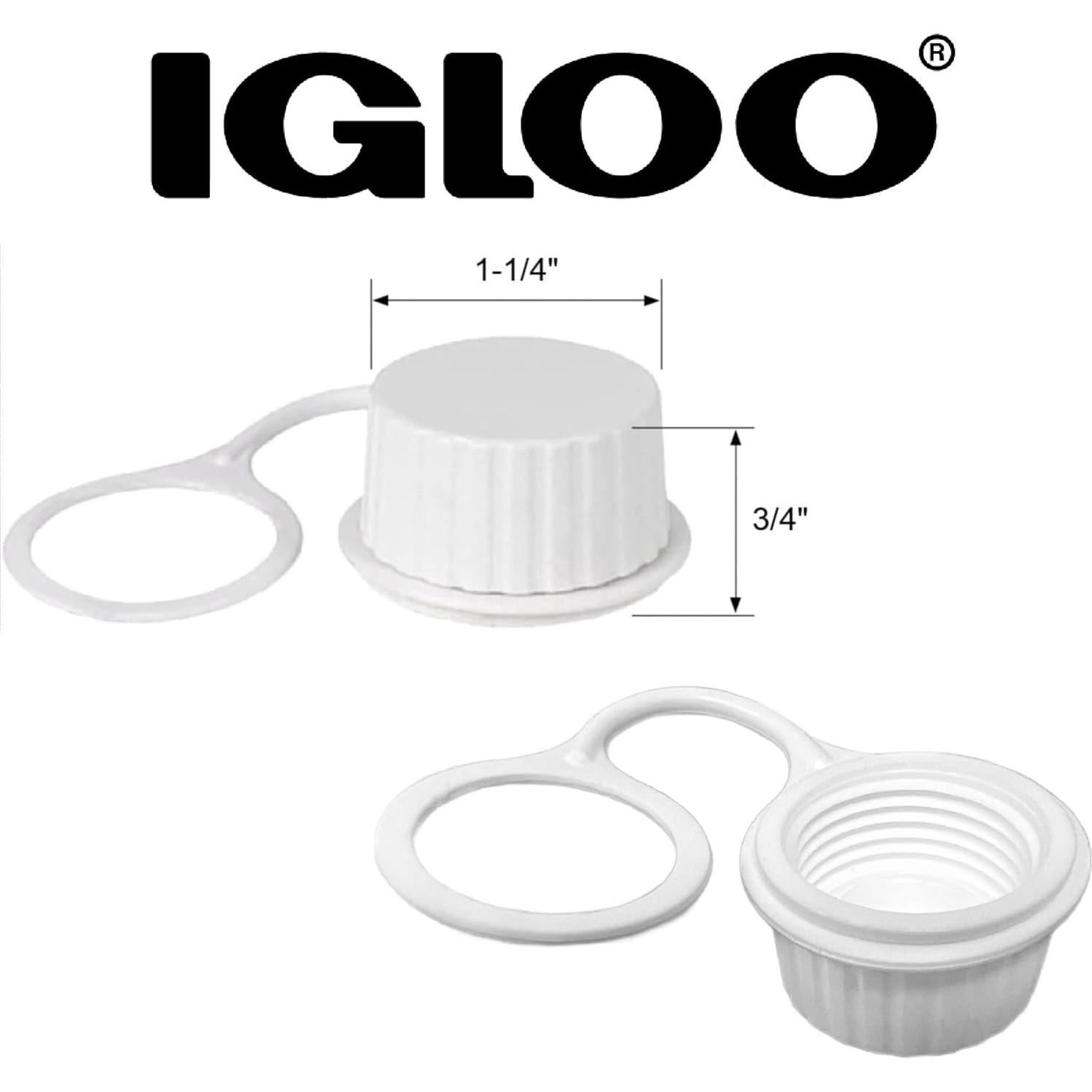 Tapas de Drenaje Roscadas Igloo, Pequeñas, 2 Unidades, Blanco