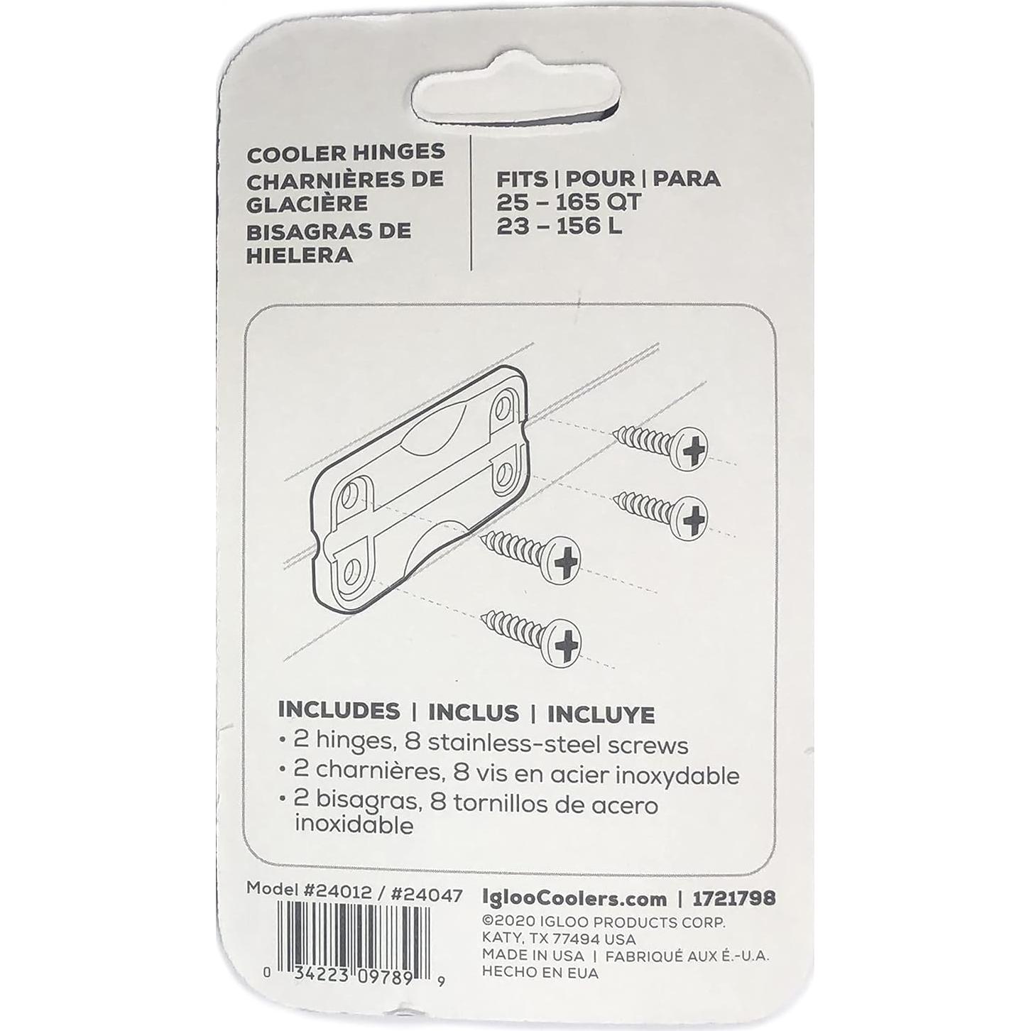 Bisagras de Plástico Igloo 24012 para Neveras, Blanco, Estándar