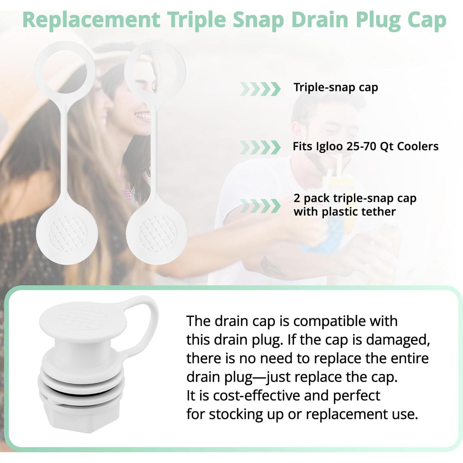 Tapas de Drenaje para Neveras Igloo HQAPR - Paquete de 2