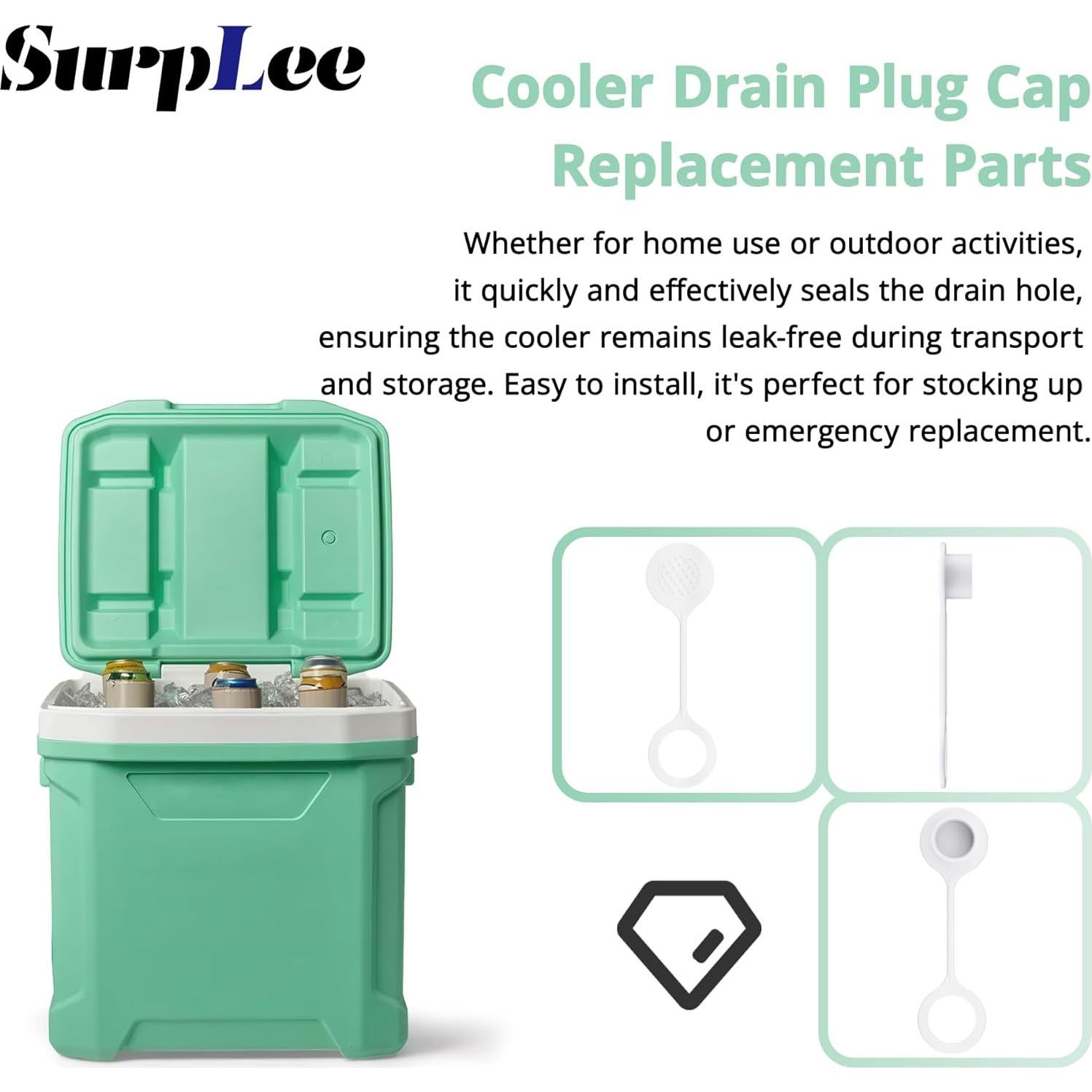 Tapas de Drenaje para Neveras Igloo HQAPR - Paquete de 2