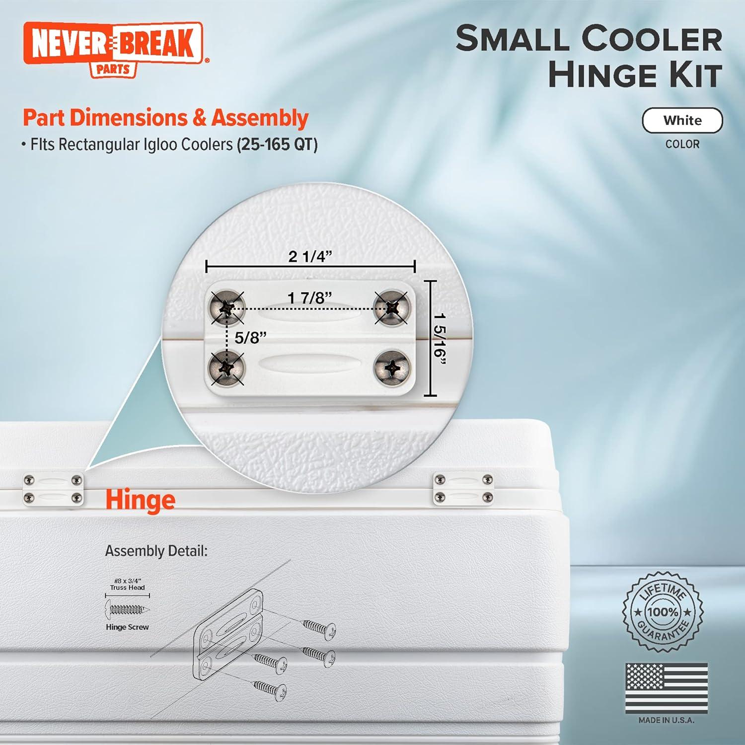 Bisagra de Nevera Igloo Blanca NeverBreak - Reemplazo Durable