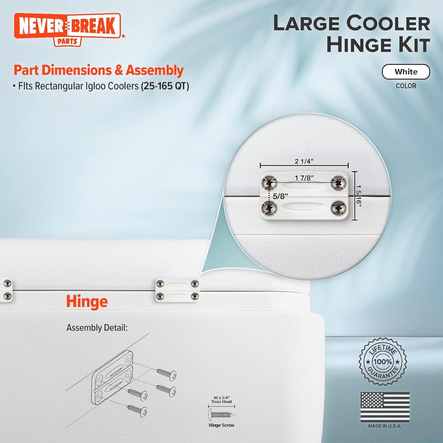 NeverBreak Parts - 3 Bisagras Repuesto Igloo Blancas