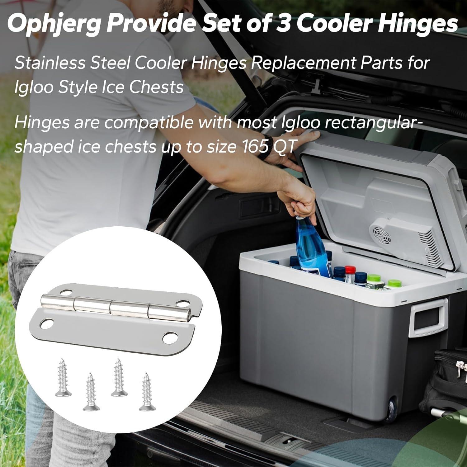 Bisagras de Acero Inoxidable Ophjerg para Enfriadores Igloo - Juego de 3