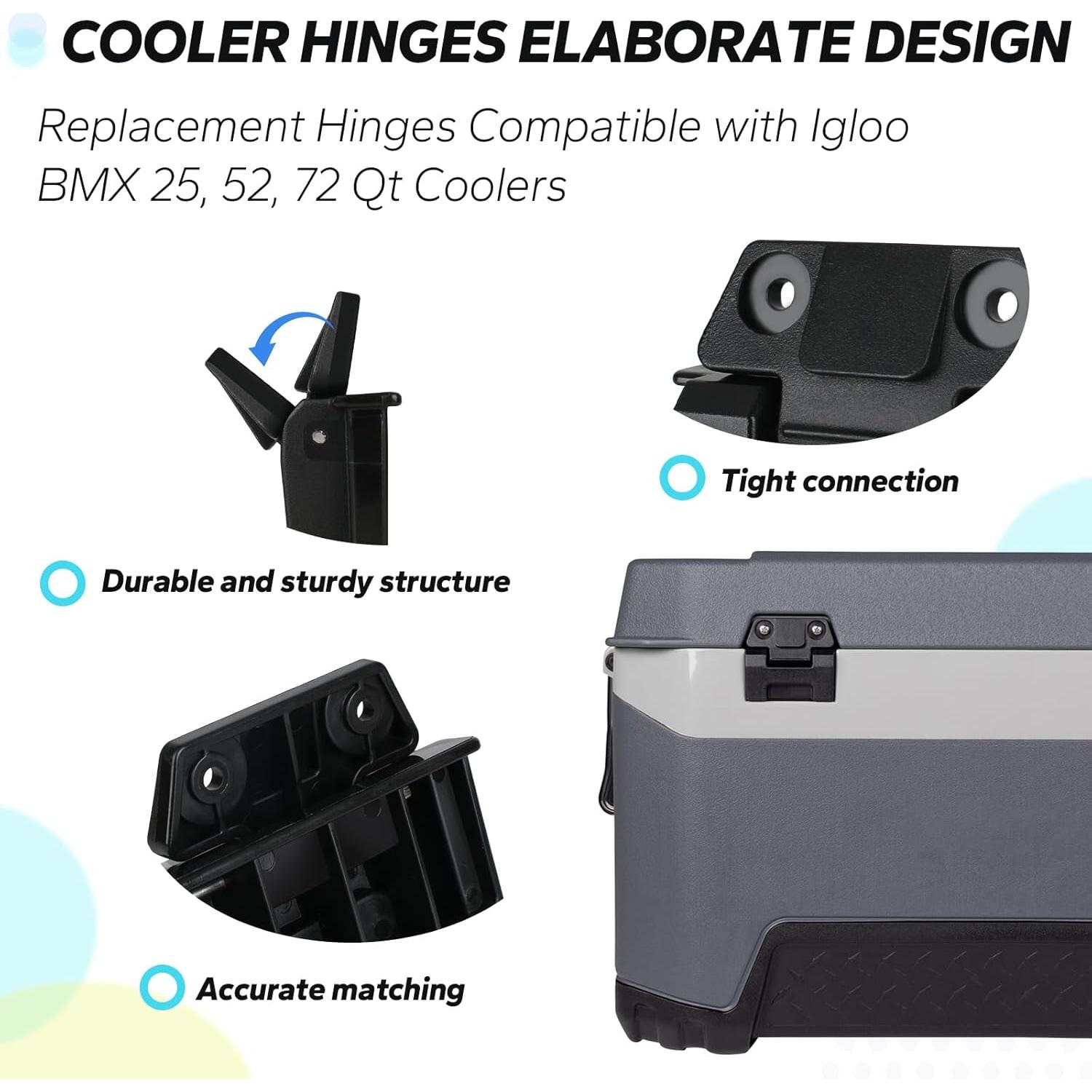 Bisagras de Cooler Ophjerg para Igloo 25, 52, 72 Qt - Juego de 2