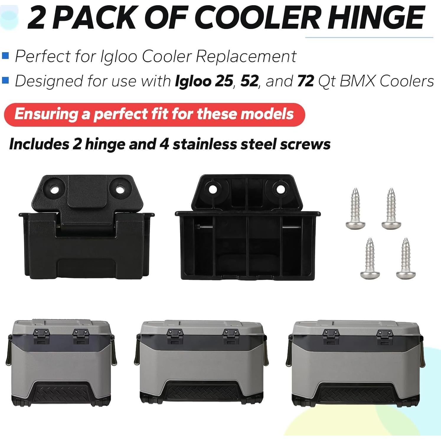 Bisagras de Cooler Ophjerg para Igloo 25, 52, 72 Qt - Juego de 2