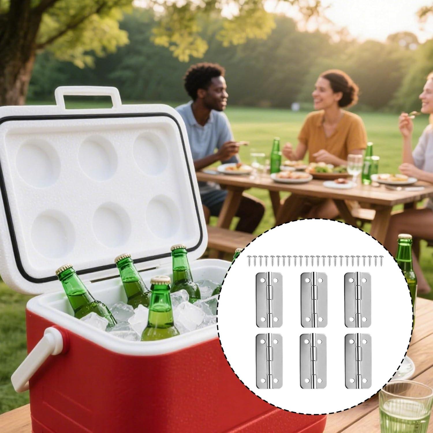 BOXOB 3 Piezas Bisagras Acero Inoxidable para Enfriadores Igloo