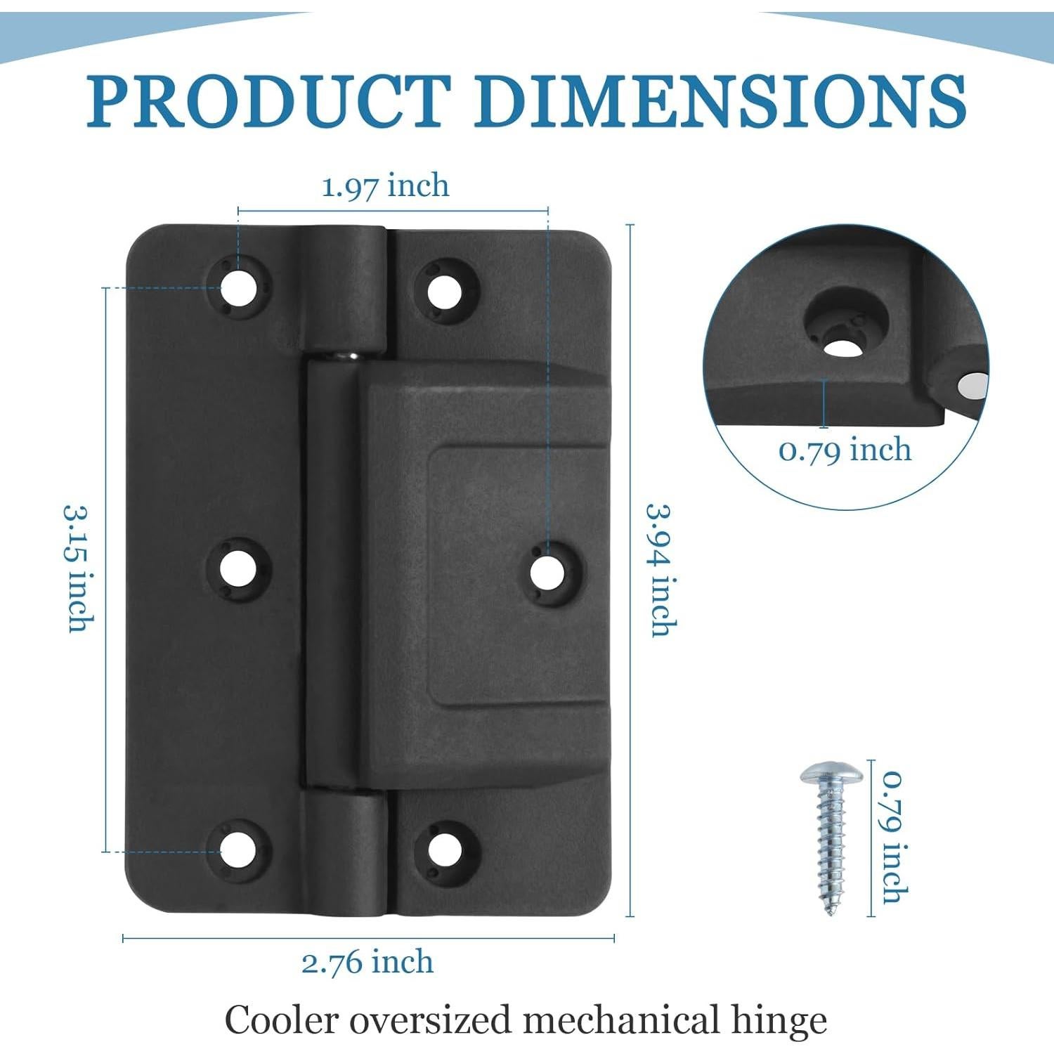 Bisagra mecánica sobredimensionada negra Igloo 150-165 QT