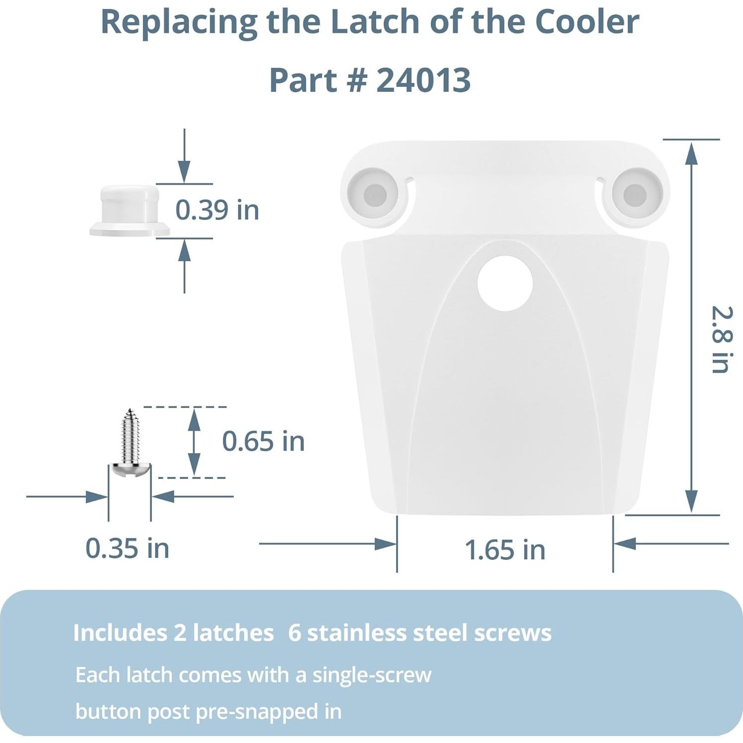 Pernos y Cierres de Repuesto HQAPR para Enfriadores Igloo 50-165 Qt