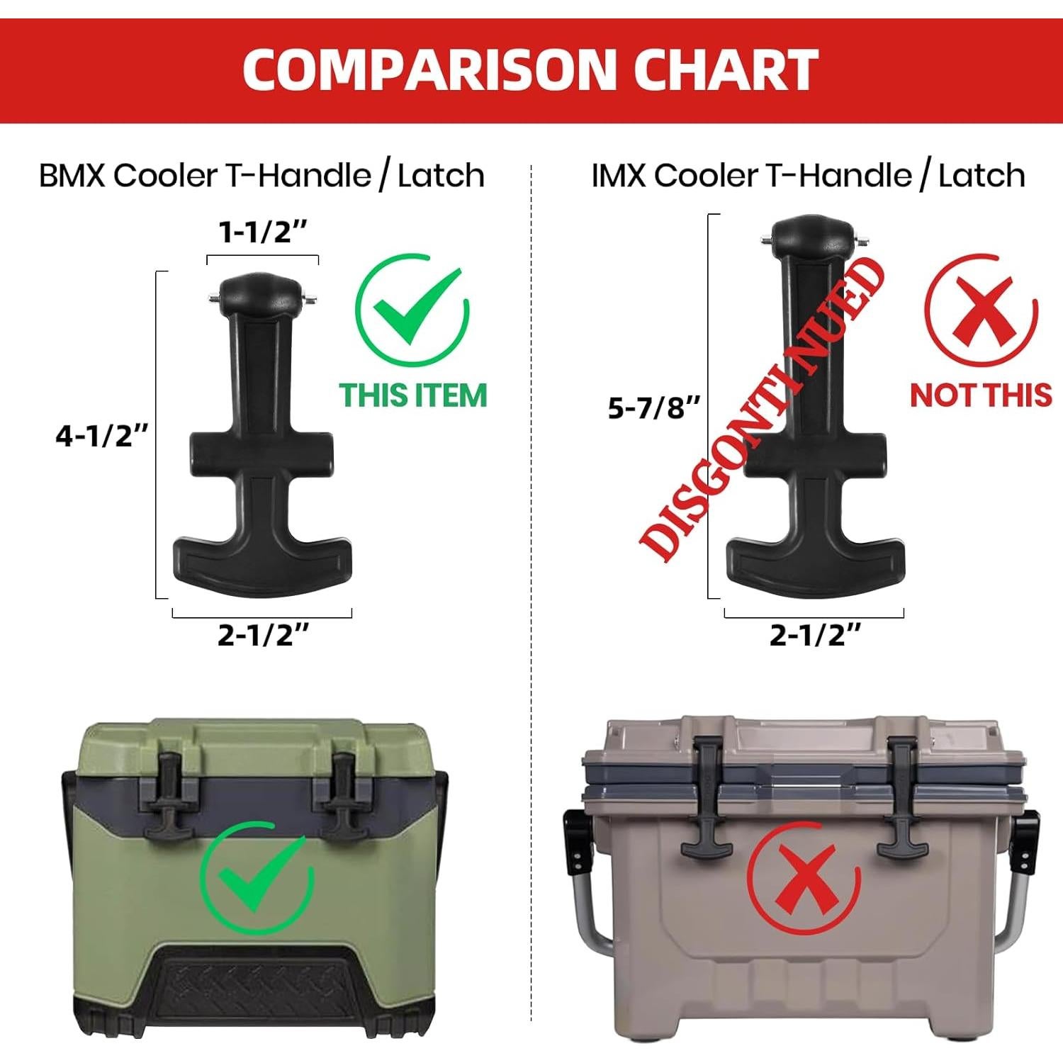 Kit de Pestillos de Mango en T Calvana para Neveras Yeti y RTIC