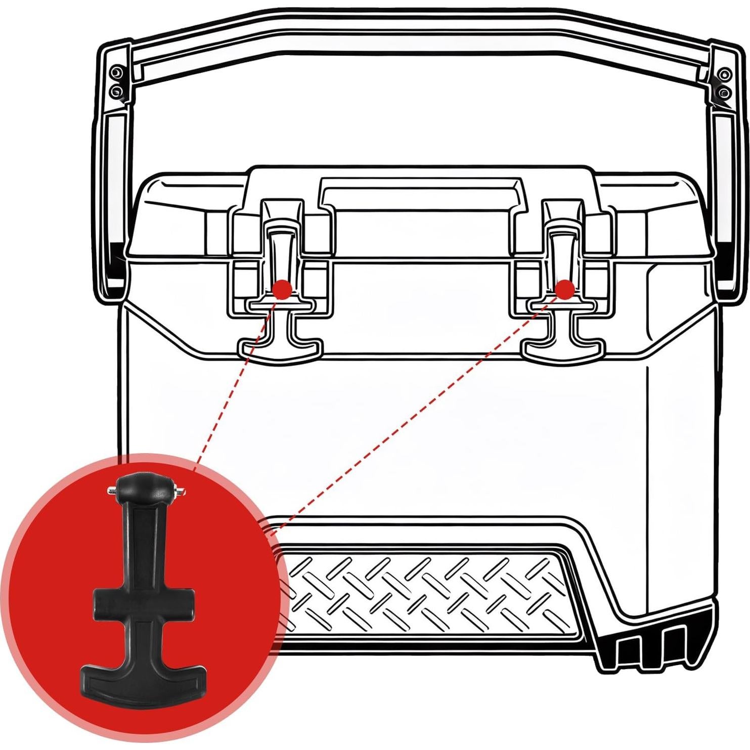 Kit de Pestillos de Mango en T Calvana para Neveras Yeti y RTIC