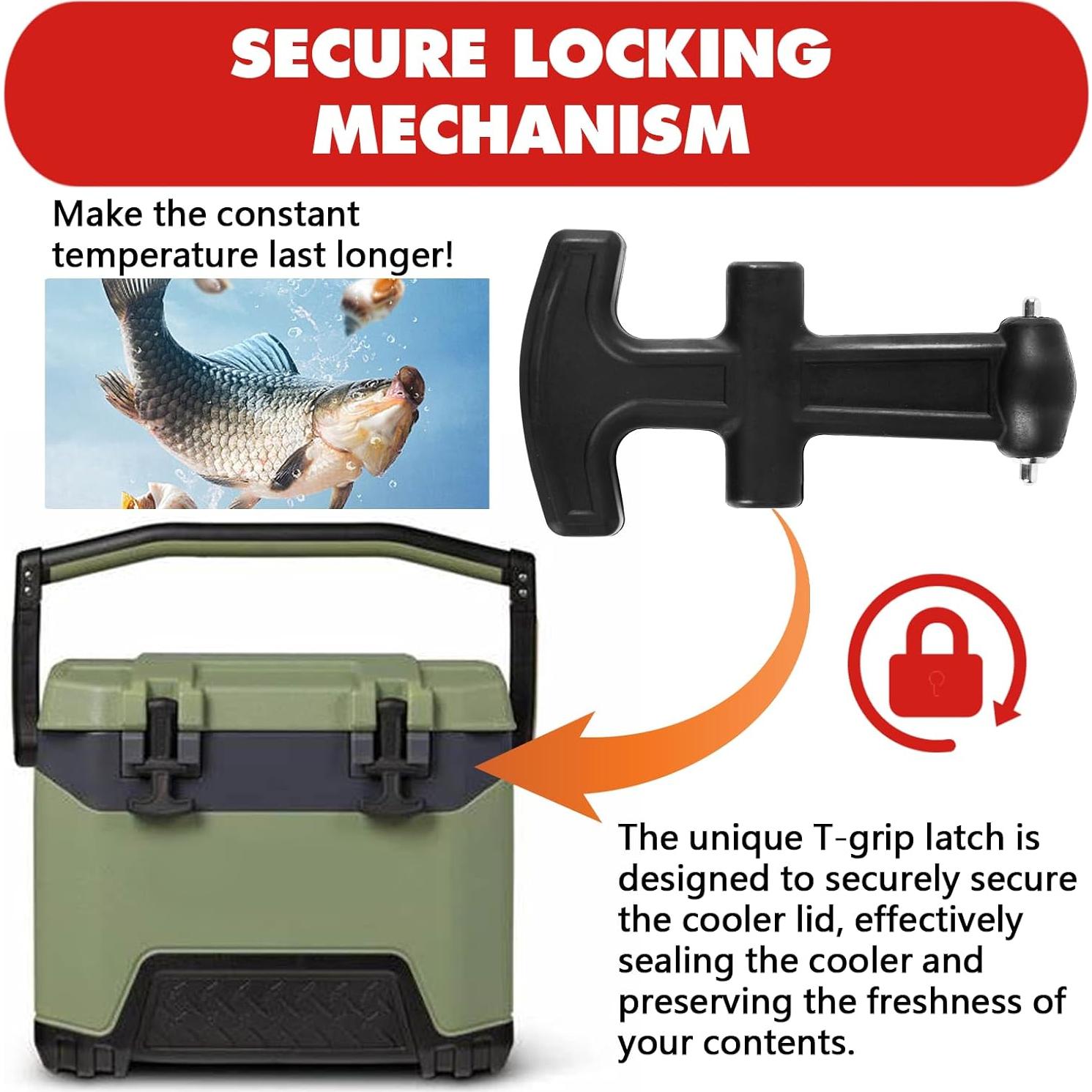 Kit de Pestillos de Mango en T Calvana para Neveras Yeti y RTIC