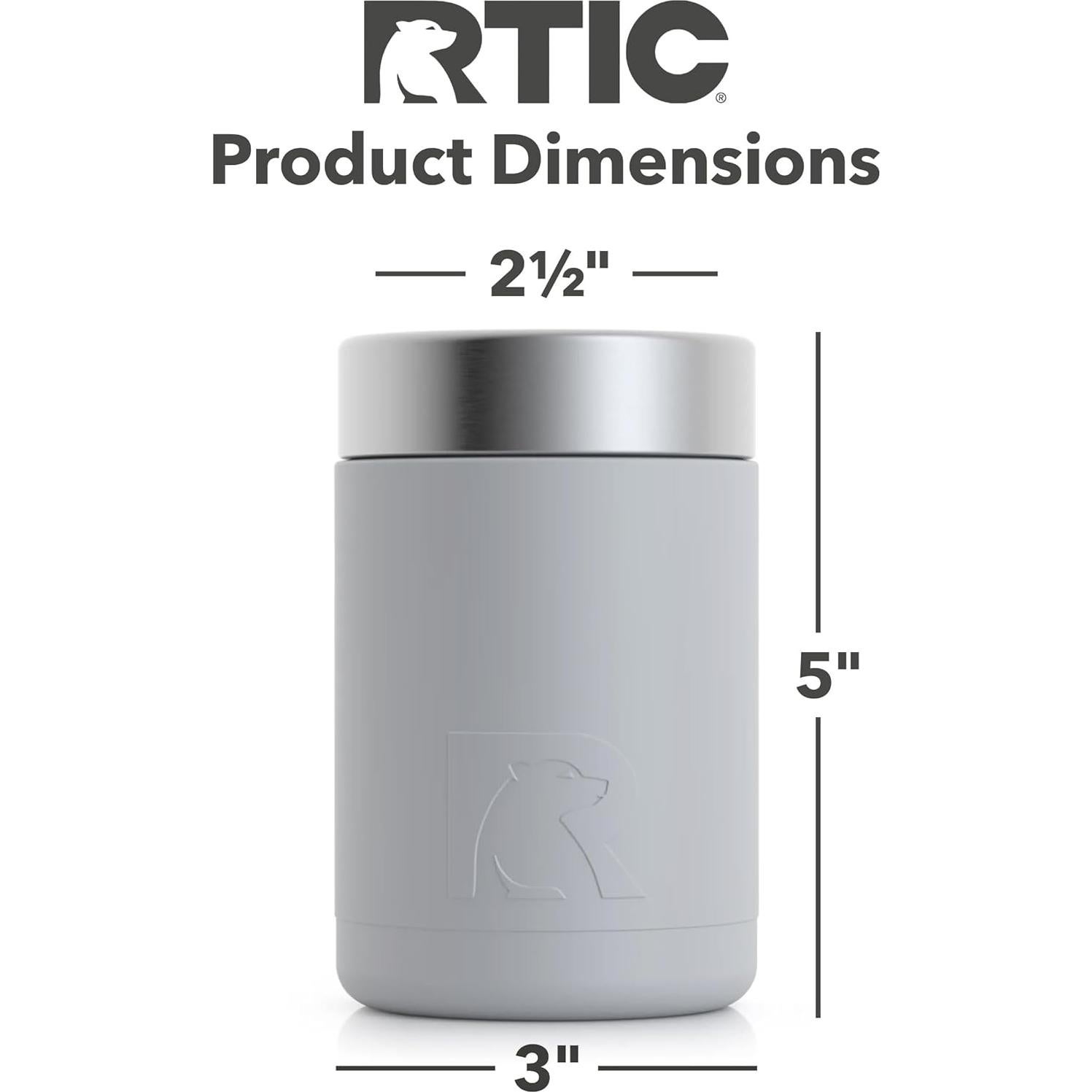 Enfriador de Latas RTIC 12oz Acero Inoxidable Blanco Doble Pared
