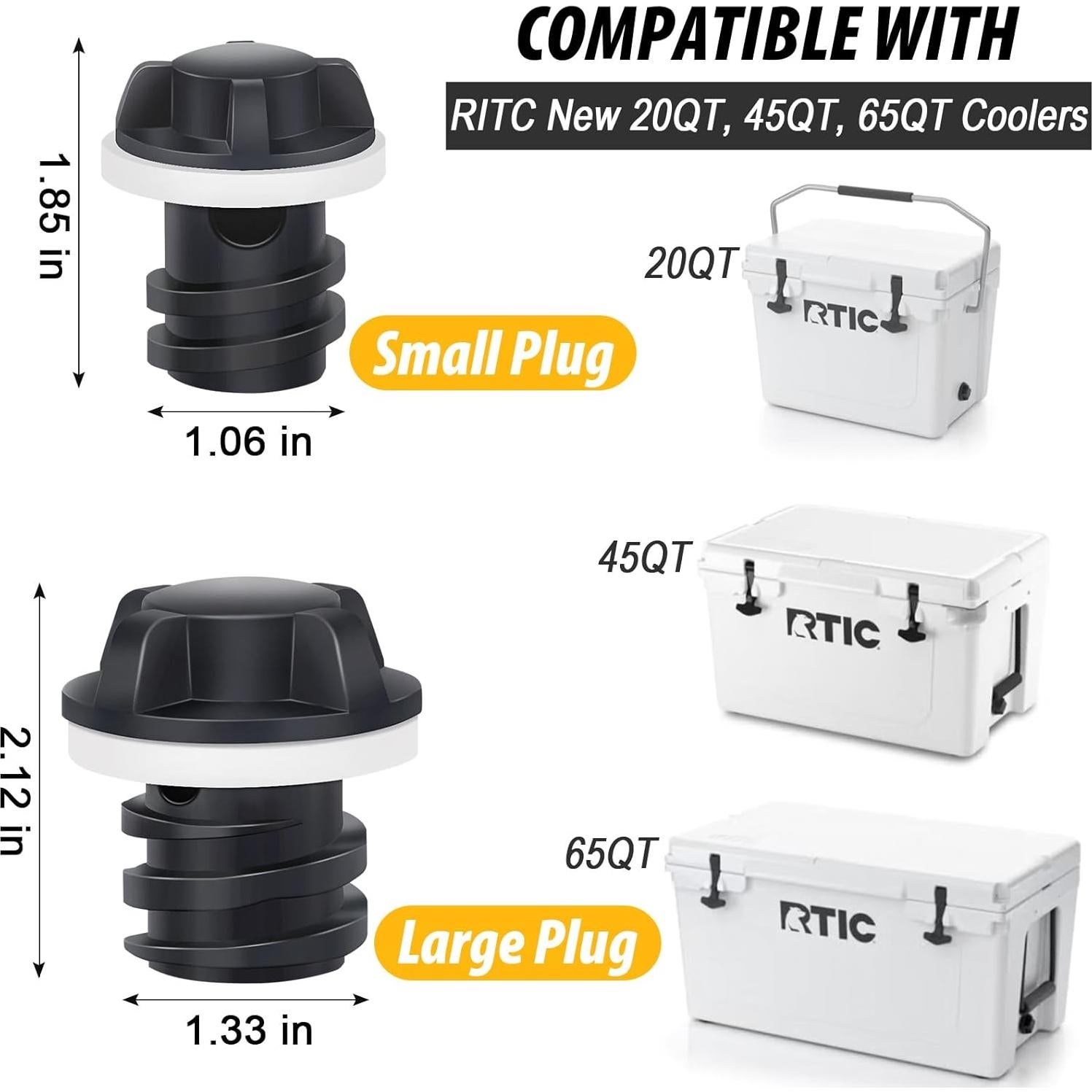 Tapones de Drenaje RTIC 20QT 45QT 65QT - Paquete de 2