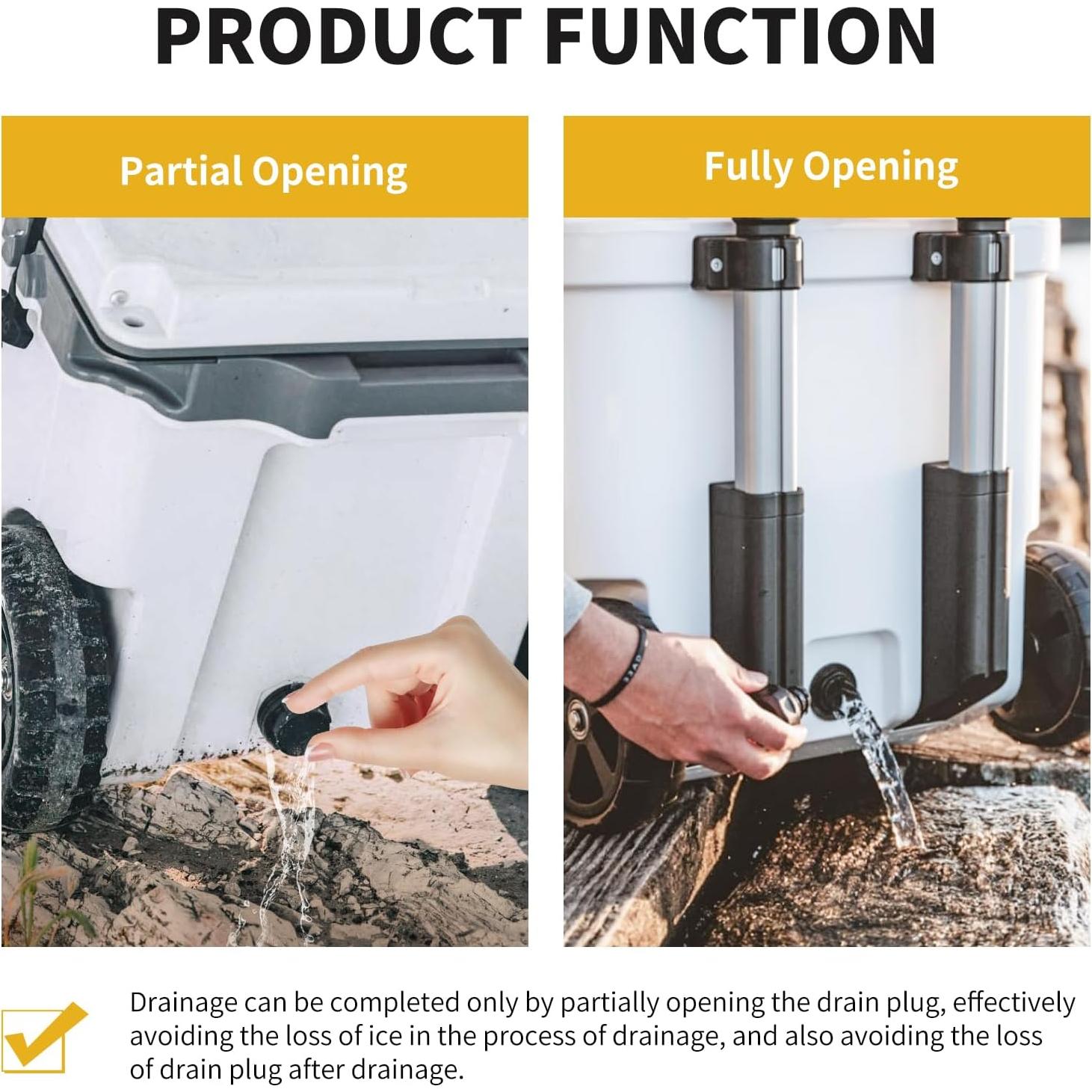 Paquete de 4 Tapones de Drenaje para Cooler YETI RTIC