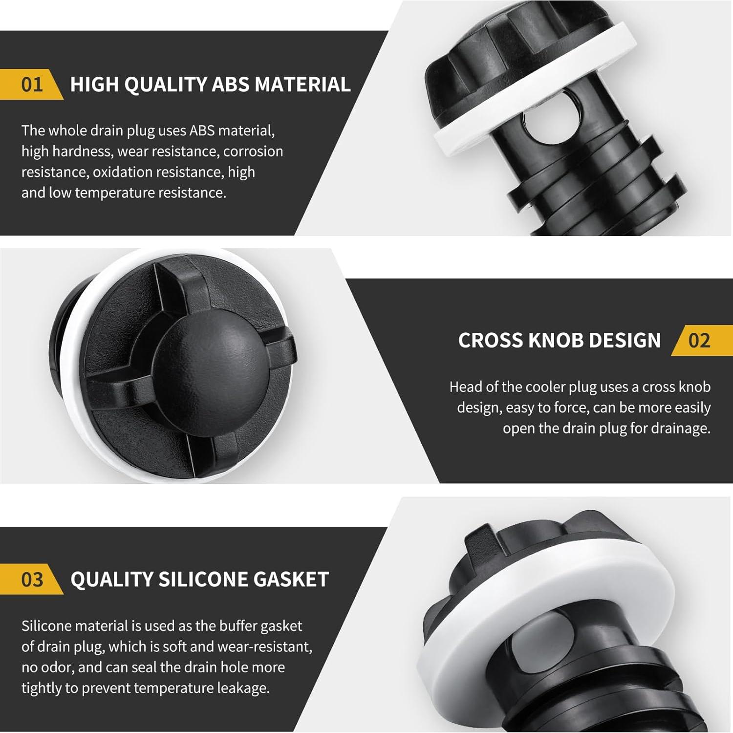 Paquete de 4 Tapones de Drenaje para Cooler YETI RTIC