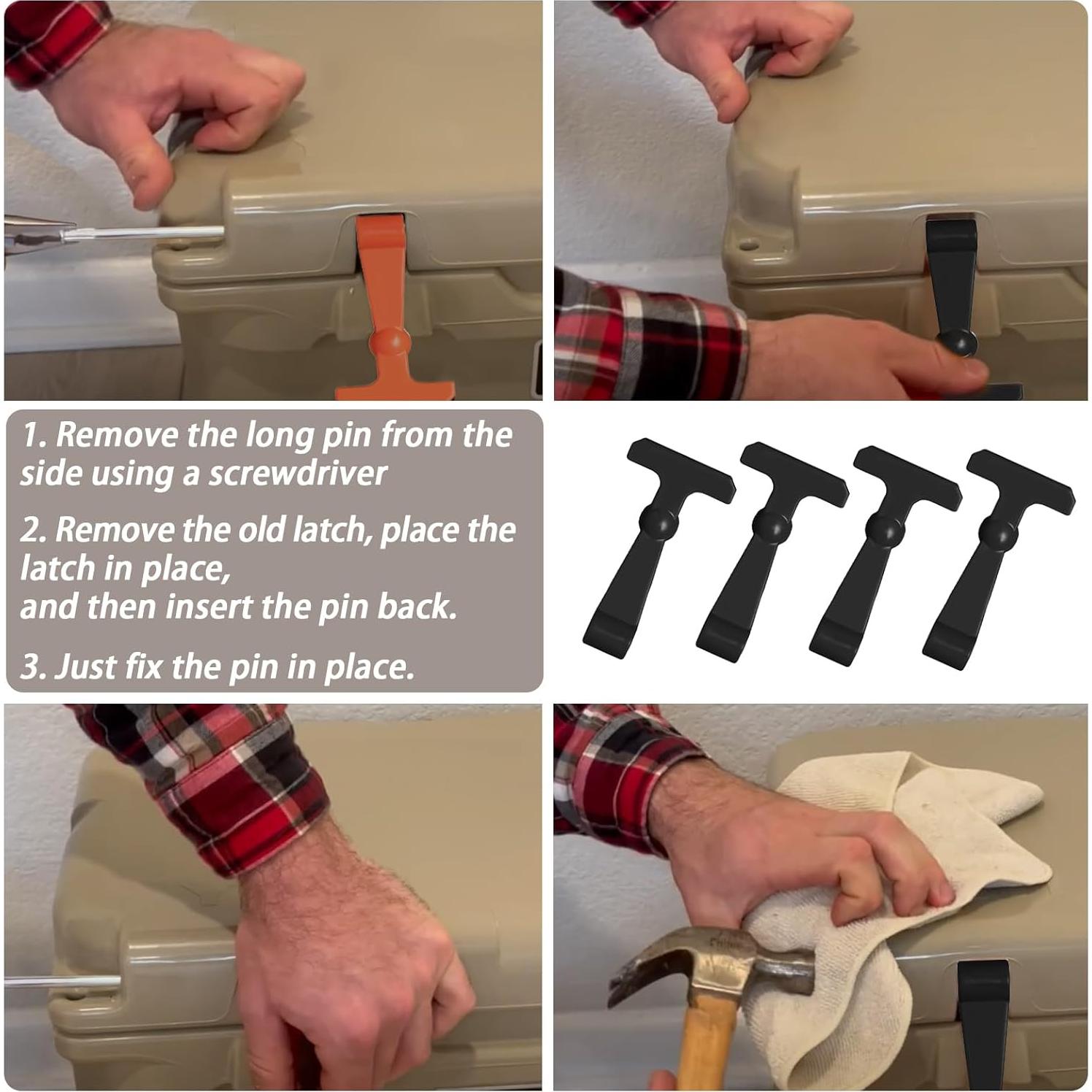 4 Pestillos de Refrigerador Ciuouient Alta Resistencia Negro