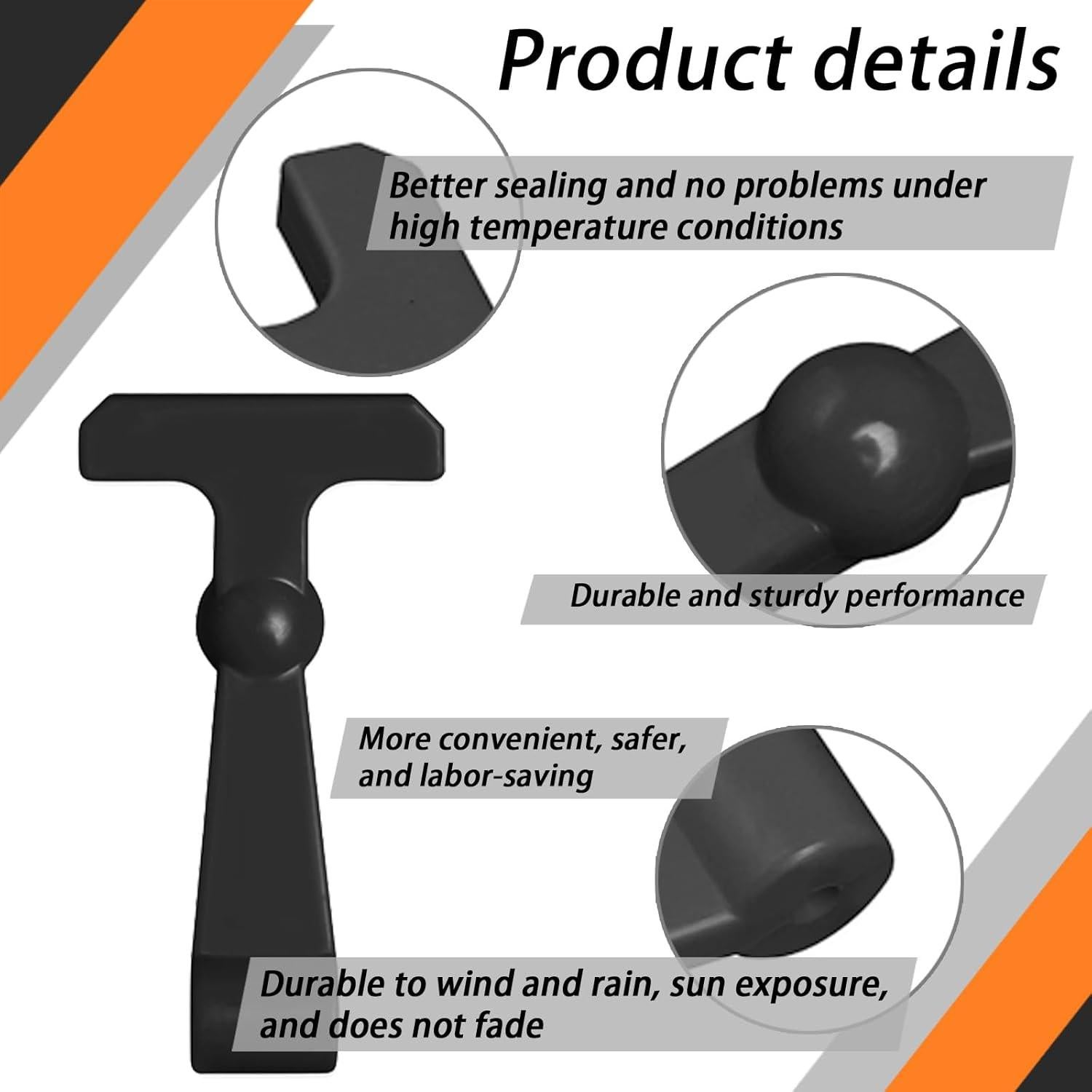 4 Pestillos de Refrigerador Ciuouient Alta Resistencia Negro