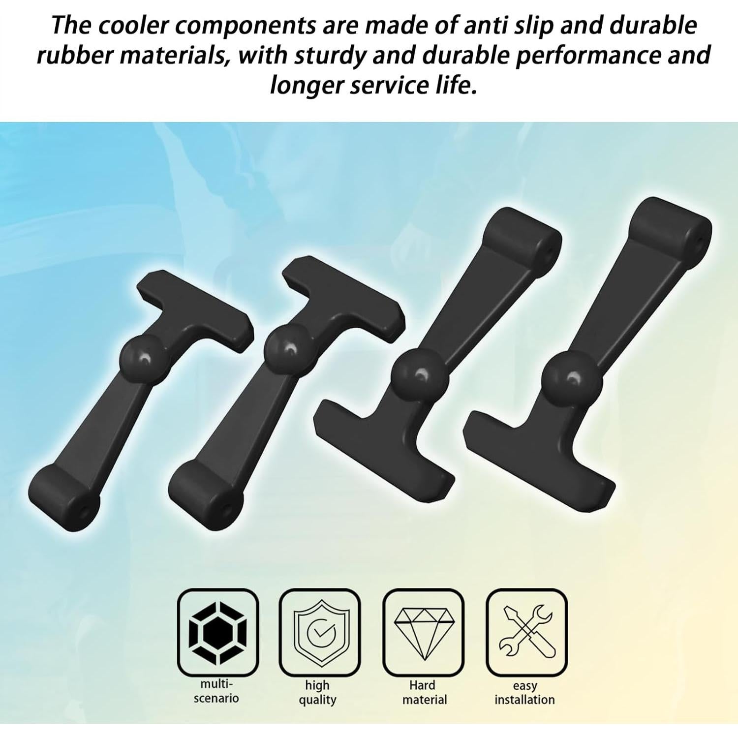 4 Pestillos de Refrigerador Ciuouient Alta Resistencia Negro