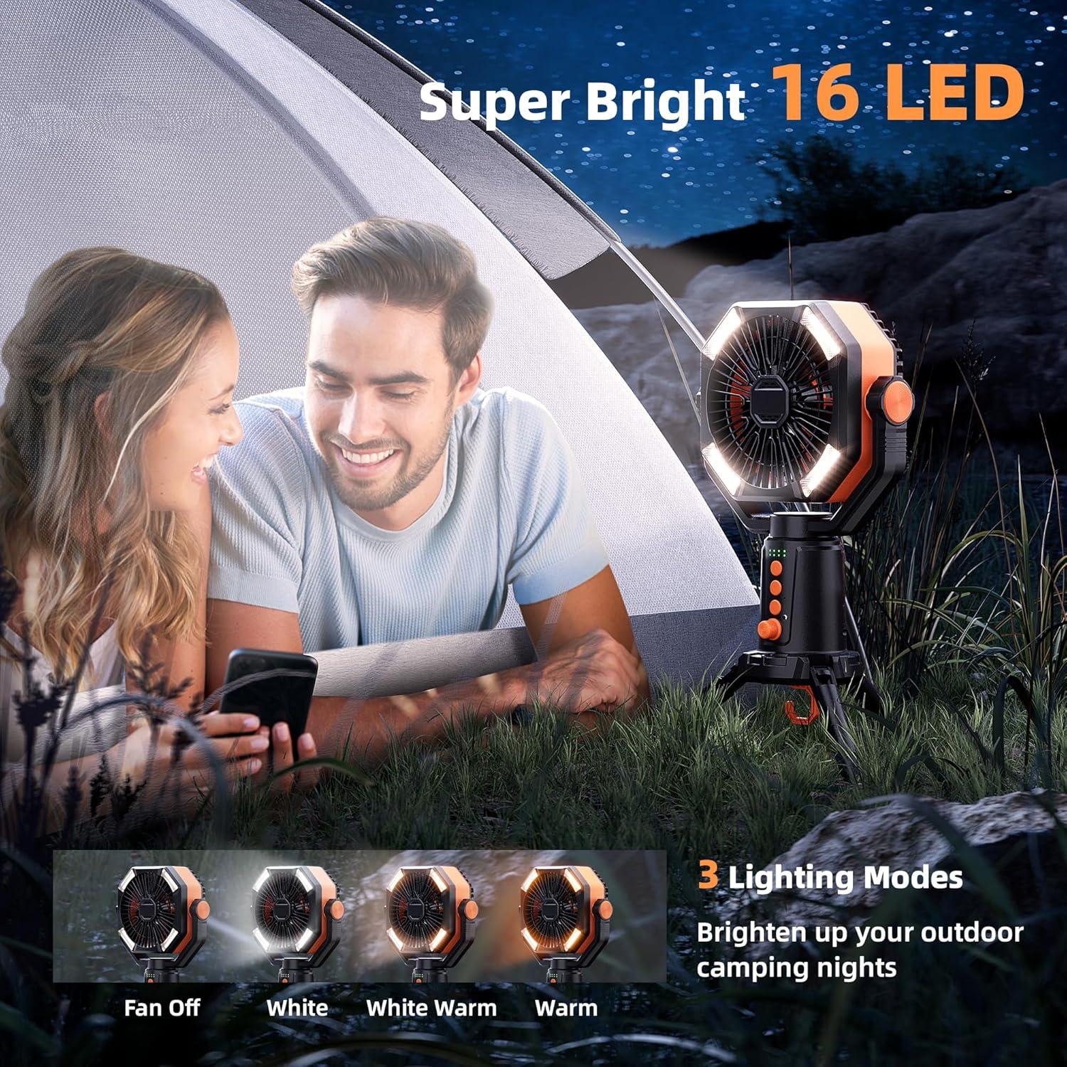 Ventilador portátil MORIKO 20000mAh con linterna LED y control remoto