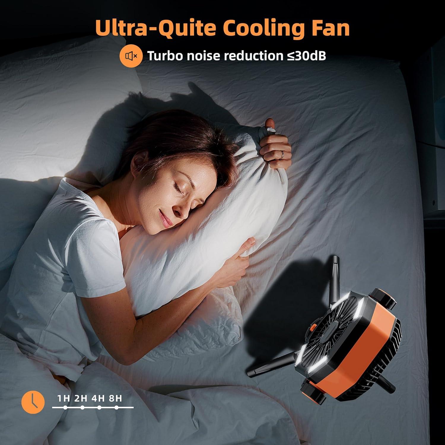 Ventilador portátil MORIKO 20000mAh con linterna LED y control remoto