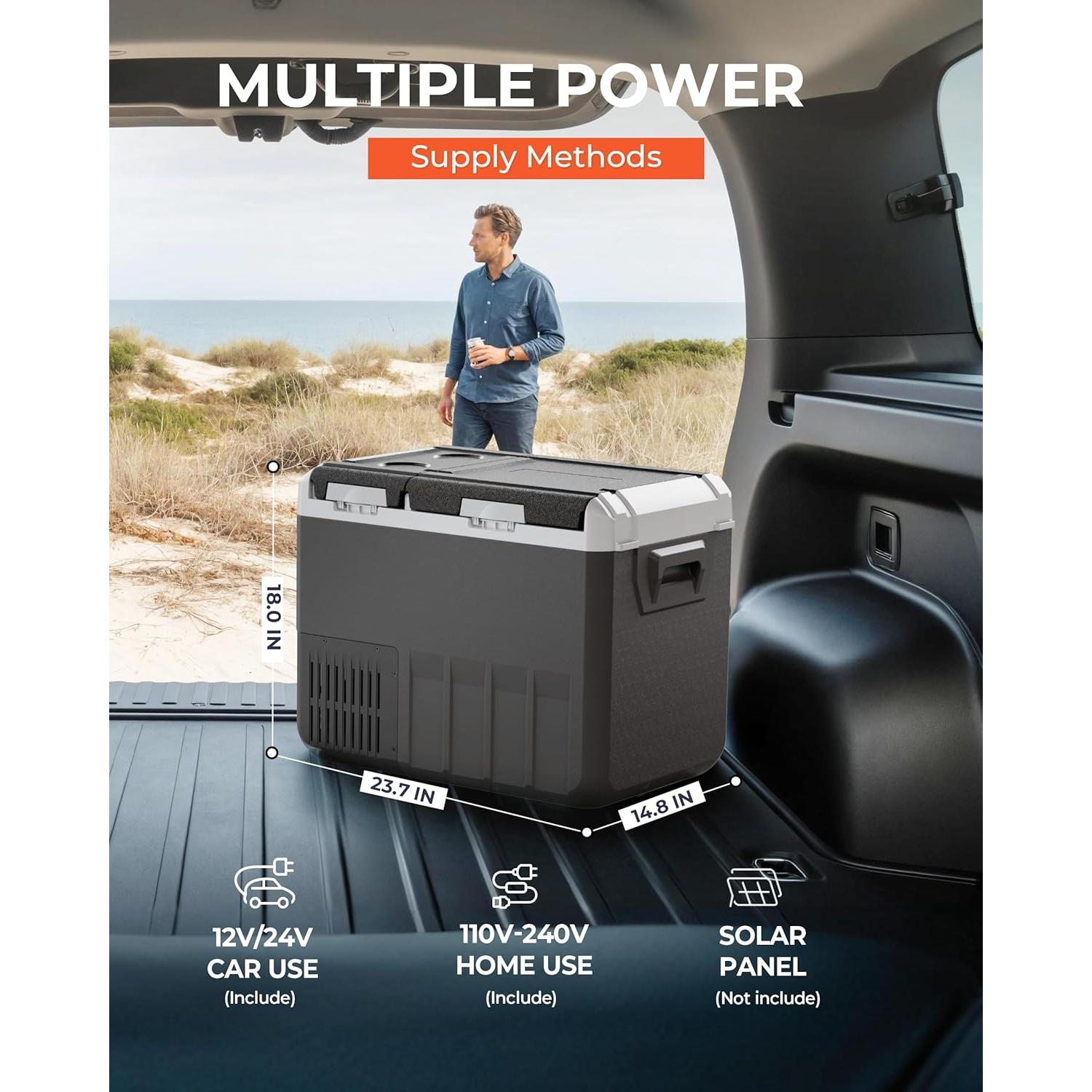 Refrigerador de Coche EKOJUCE XCFE-35 37QT Doble Zona 12V