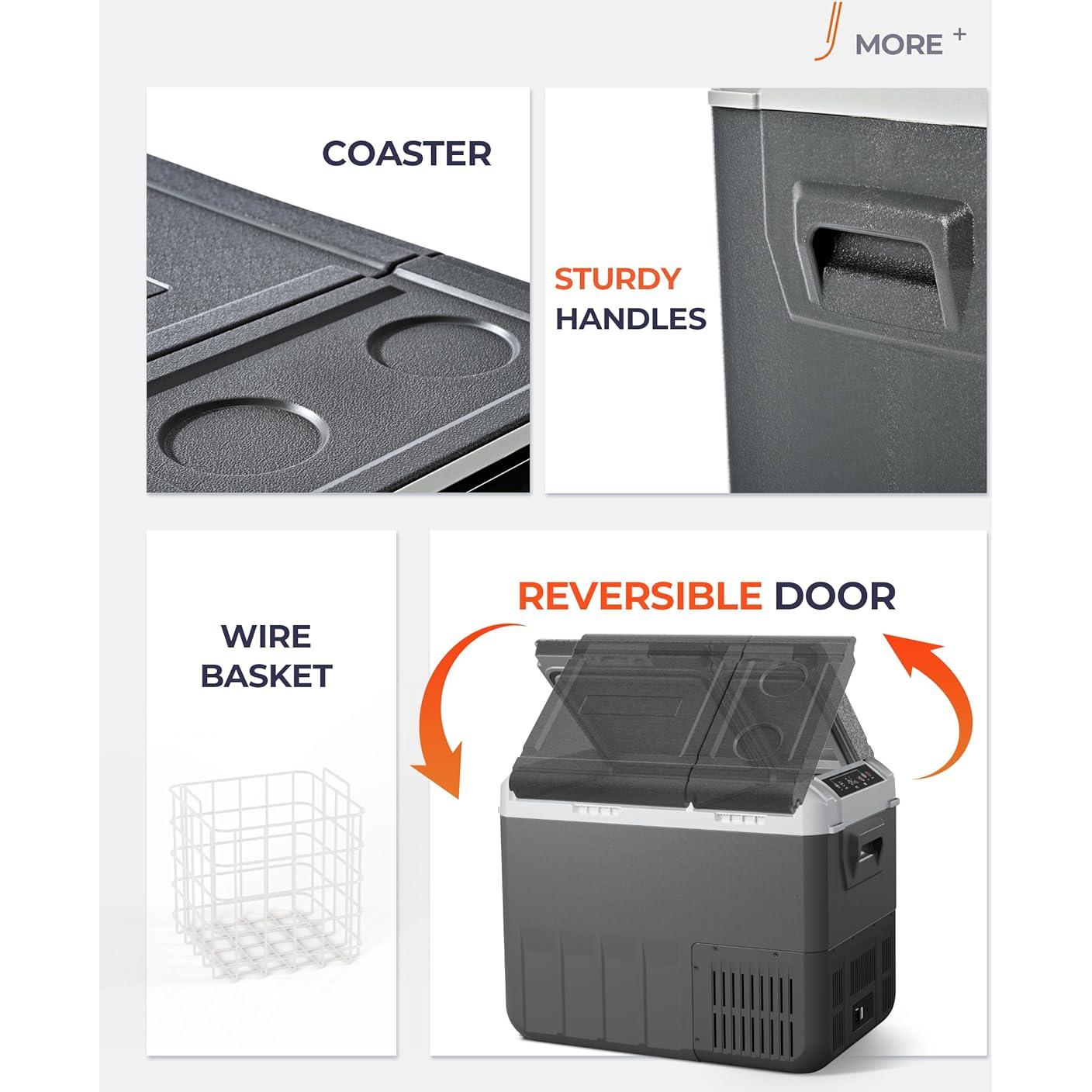 Refrigerador de Coche EKOJUCE XCFE-35 37QT Doble Zona 12V