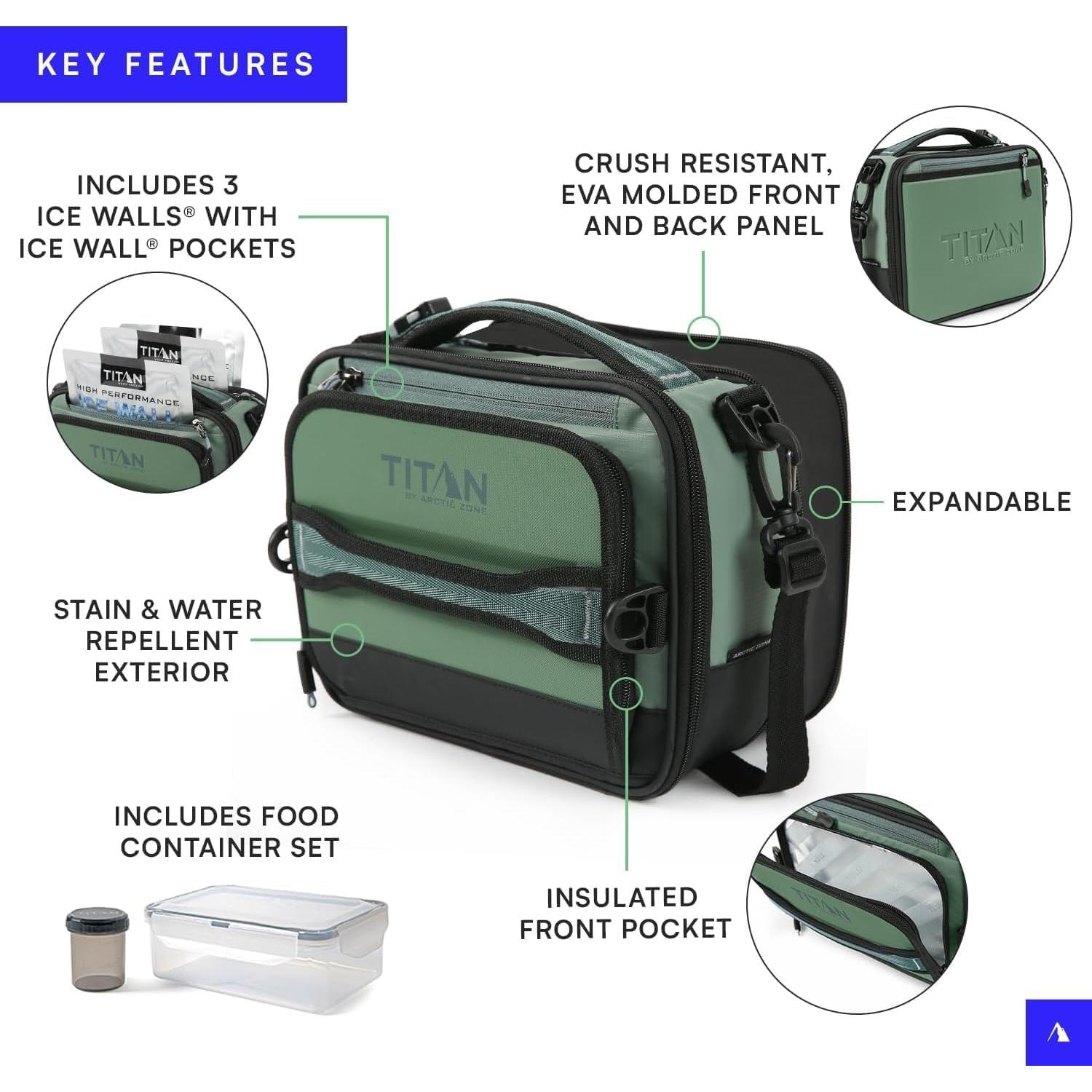 Bolsa de Almuerzo Expandible Arctic Zone Titan Gris y Azul