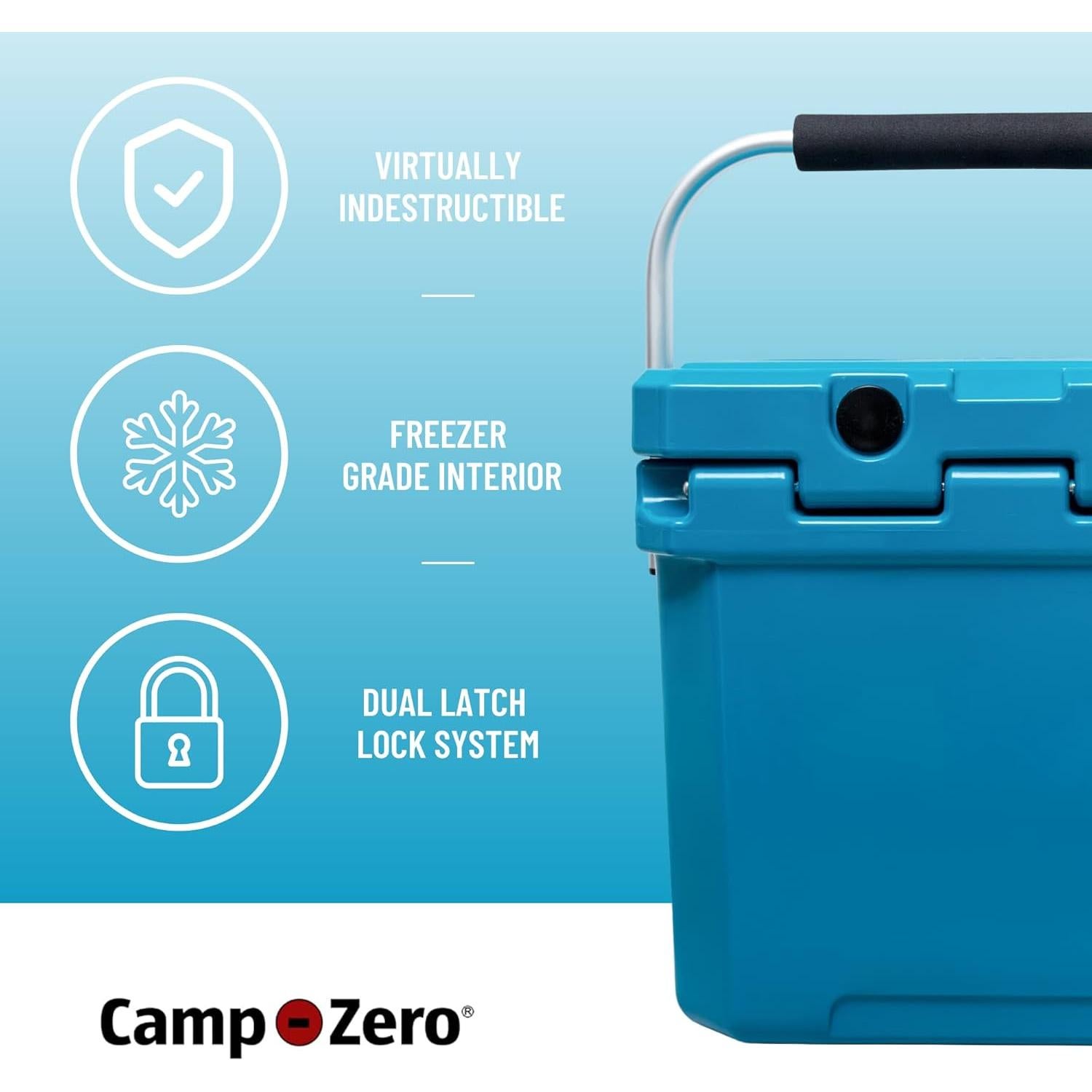 Enfriador Premium CAMP-ZERO 12L Turquesa con Portavasos
