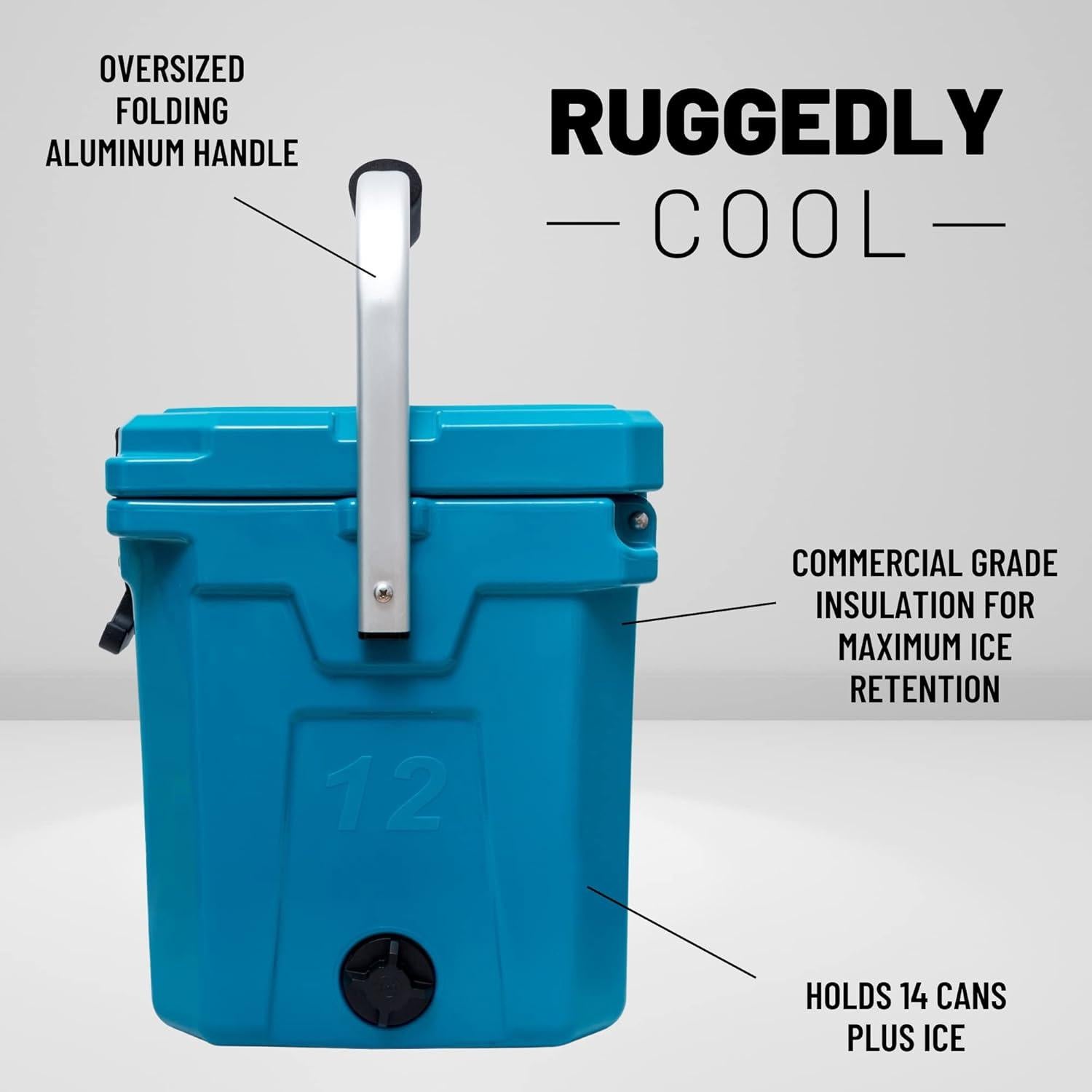 Enfriador Premium CAMP-ZERO 12L Turquesa con Portavasos