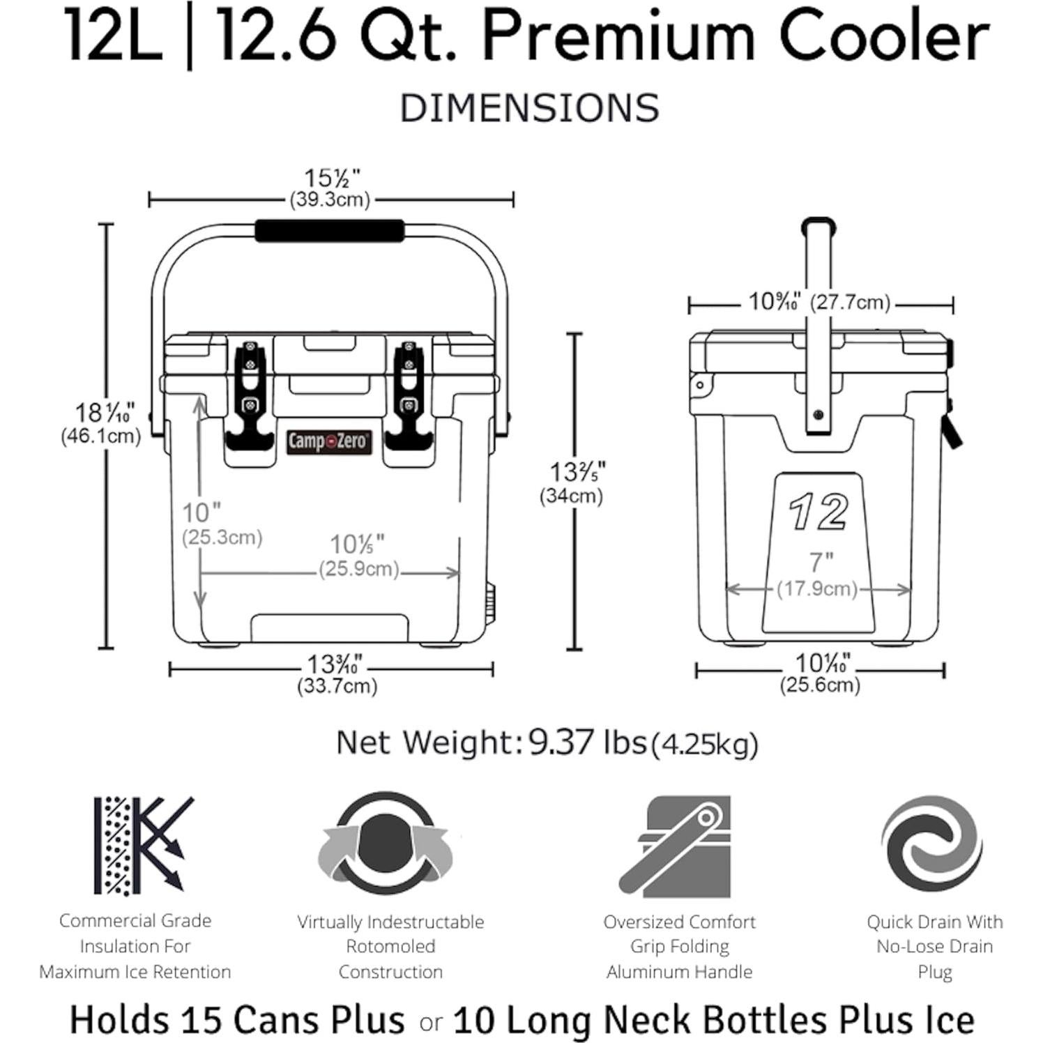 Enfriador Duro Portátil CAMP-ZERO 12L Azul Marino