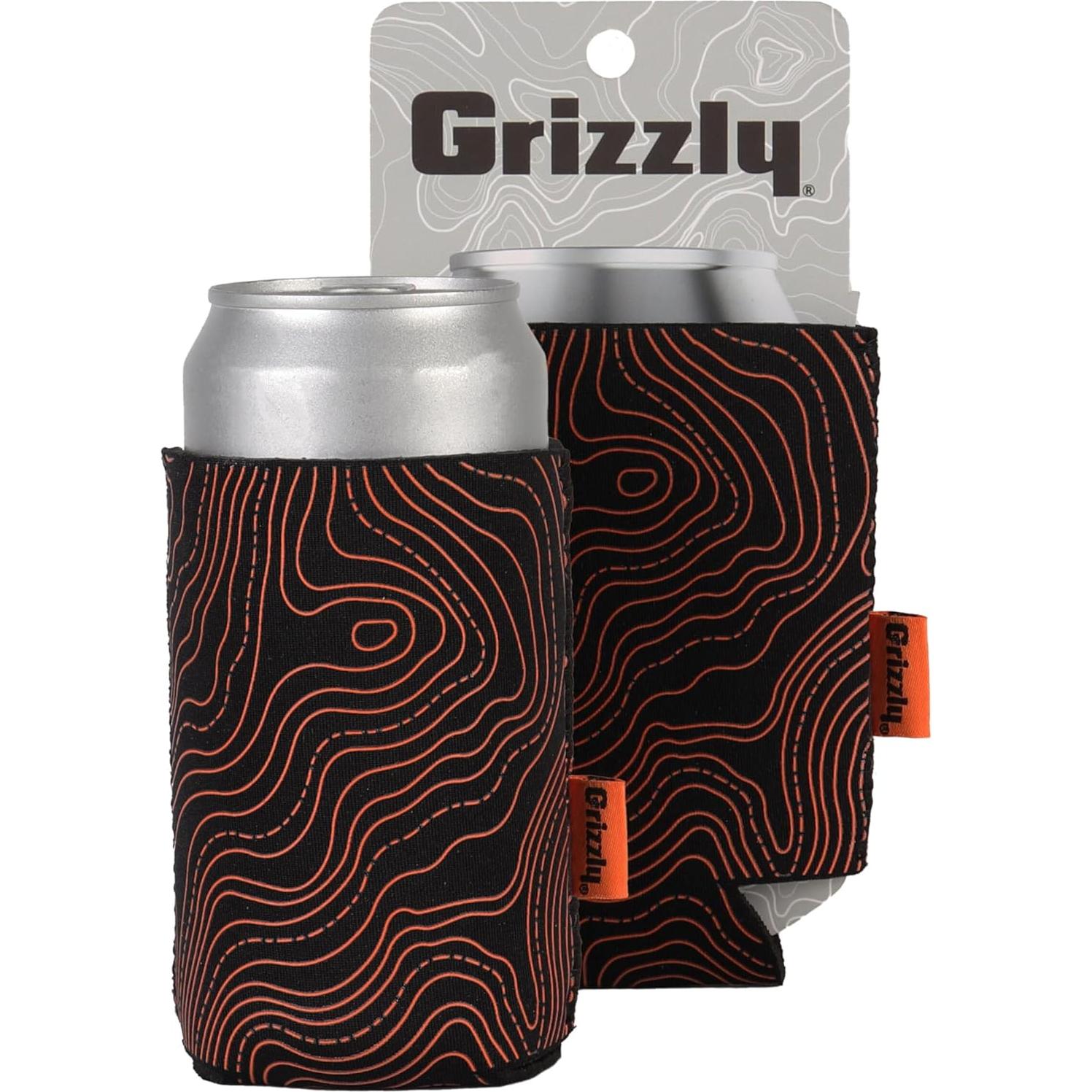 Enfriador de Bebidas Aislado Grizzly Coolers 355 ml Negro/Naranja
