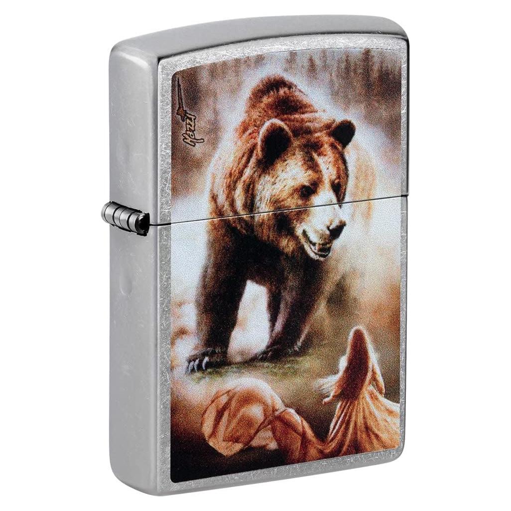 Encendedor Zippo Mazzi Oso Grizzly Cromo Callejero 2022