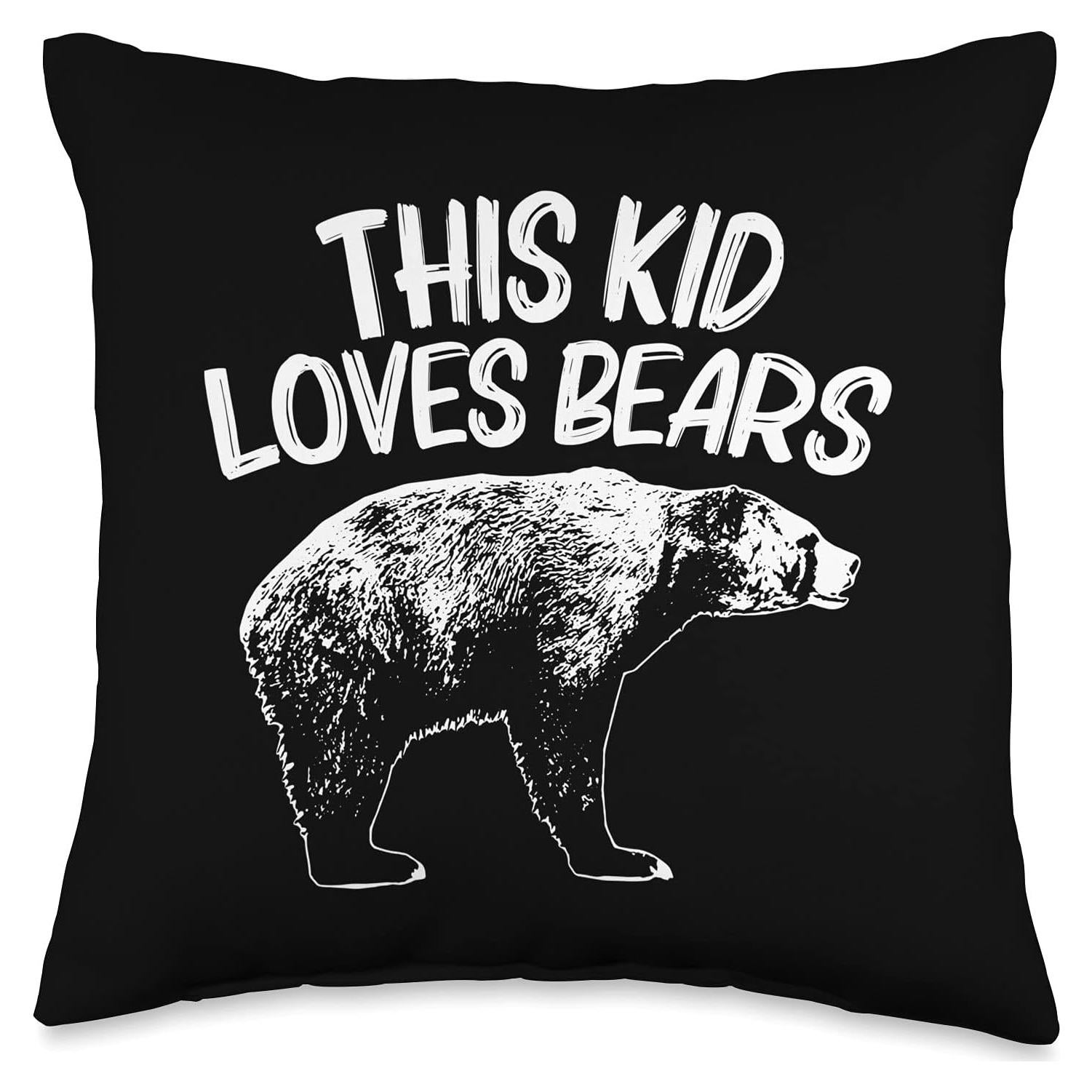 Cojín Cuadrado Oso Grizzly 40x40 cm Multicolor para Niños