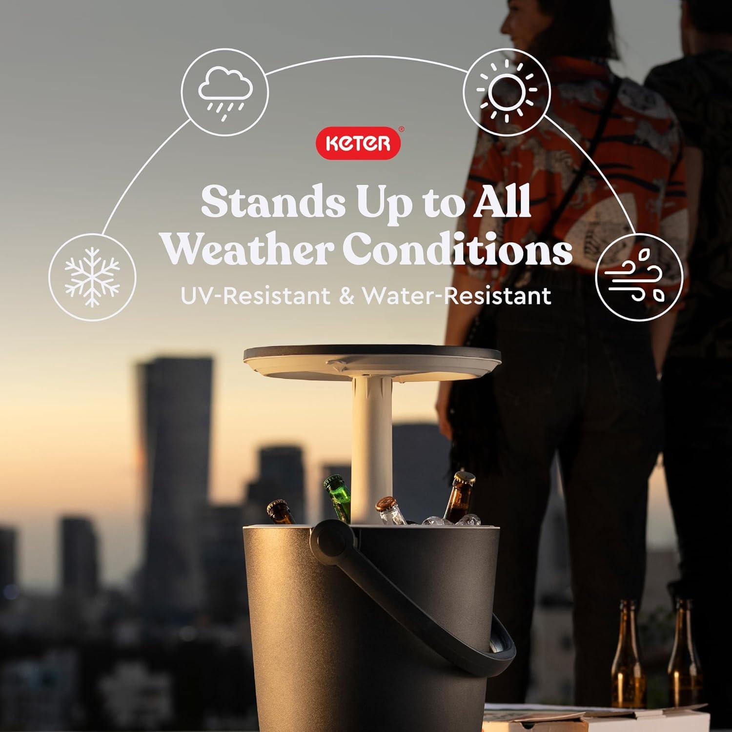 Enfriador Portátil Keter Go Bar 15.9L con Mesa Plegable Grafito