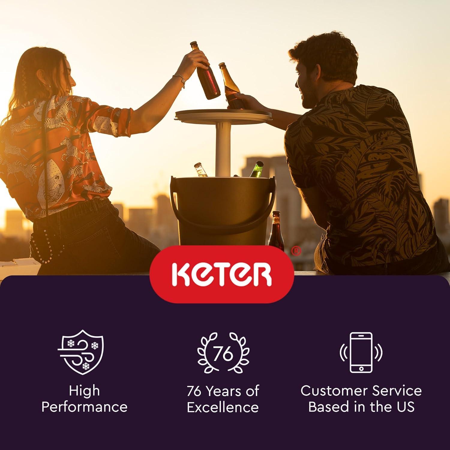 Enfriador Portátil Keter Go Bar 15.9L con Mesa Plegable Grafito