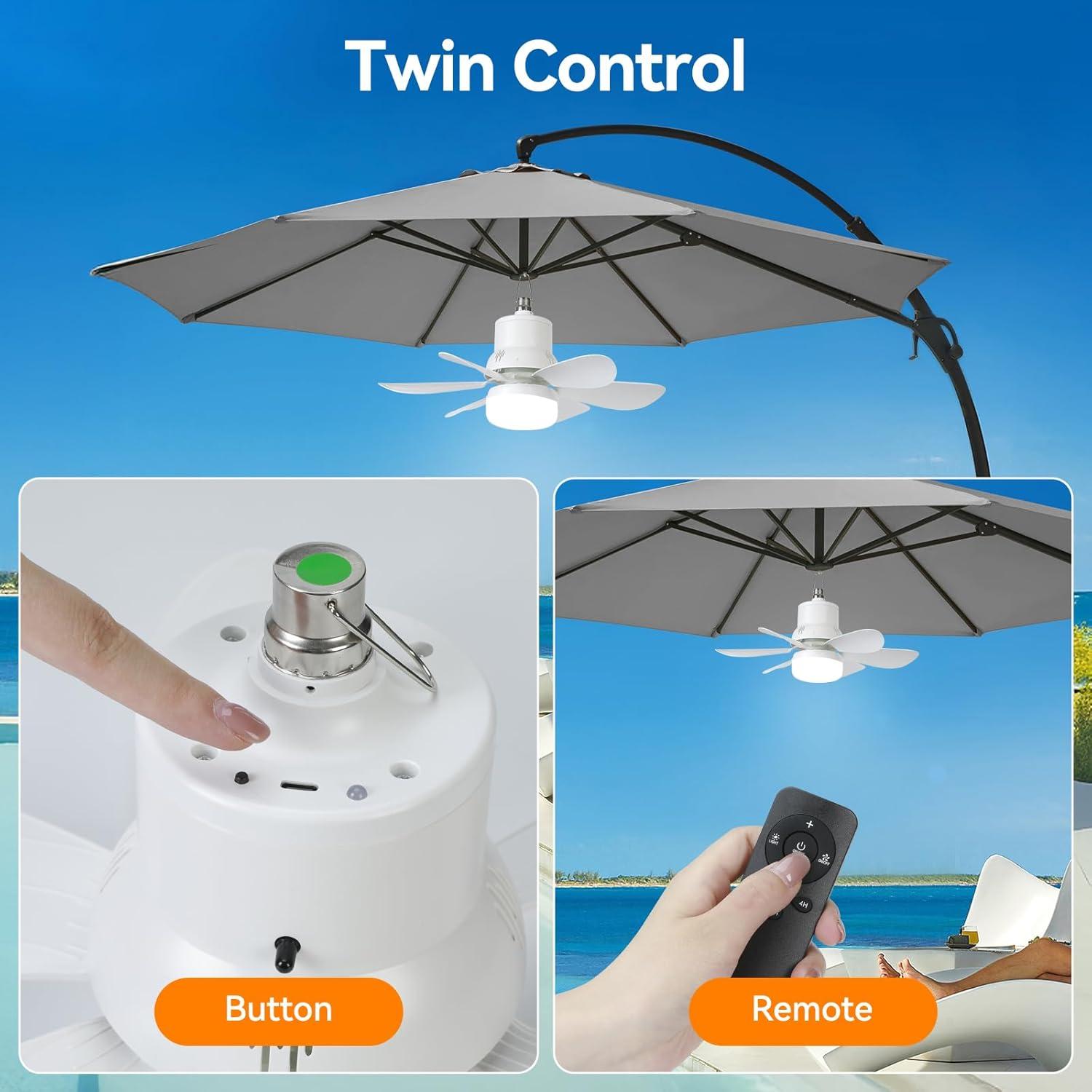 Ventilador de Techo Solar WVMNQO 46.99 cm con Luz y Control Remoto