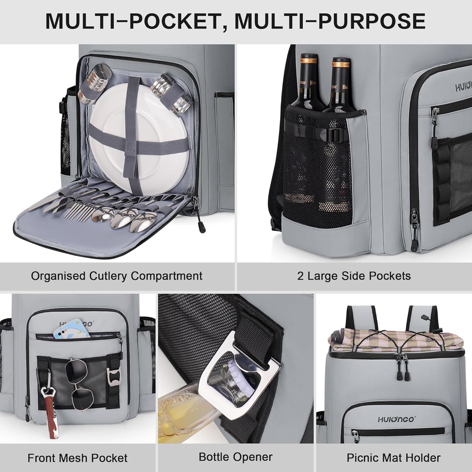 Mochila Cooler Aislada Hulongo 30.28L Impermeable 52 Latas