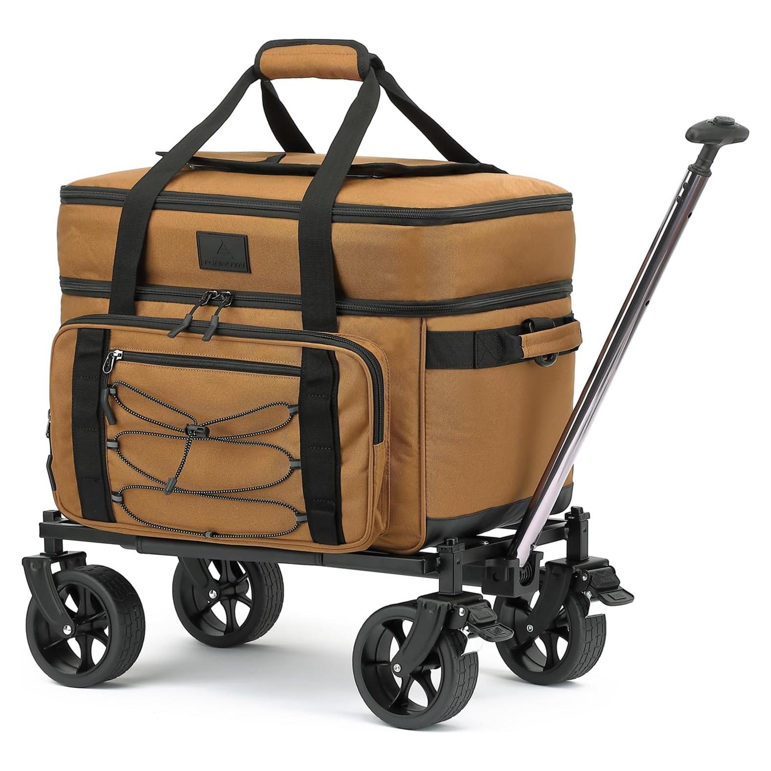 Bolsa de Enfriamiento Portátil TONRUYN 50L Doble Piso con Ruedas